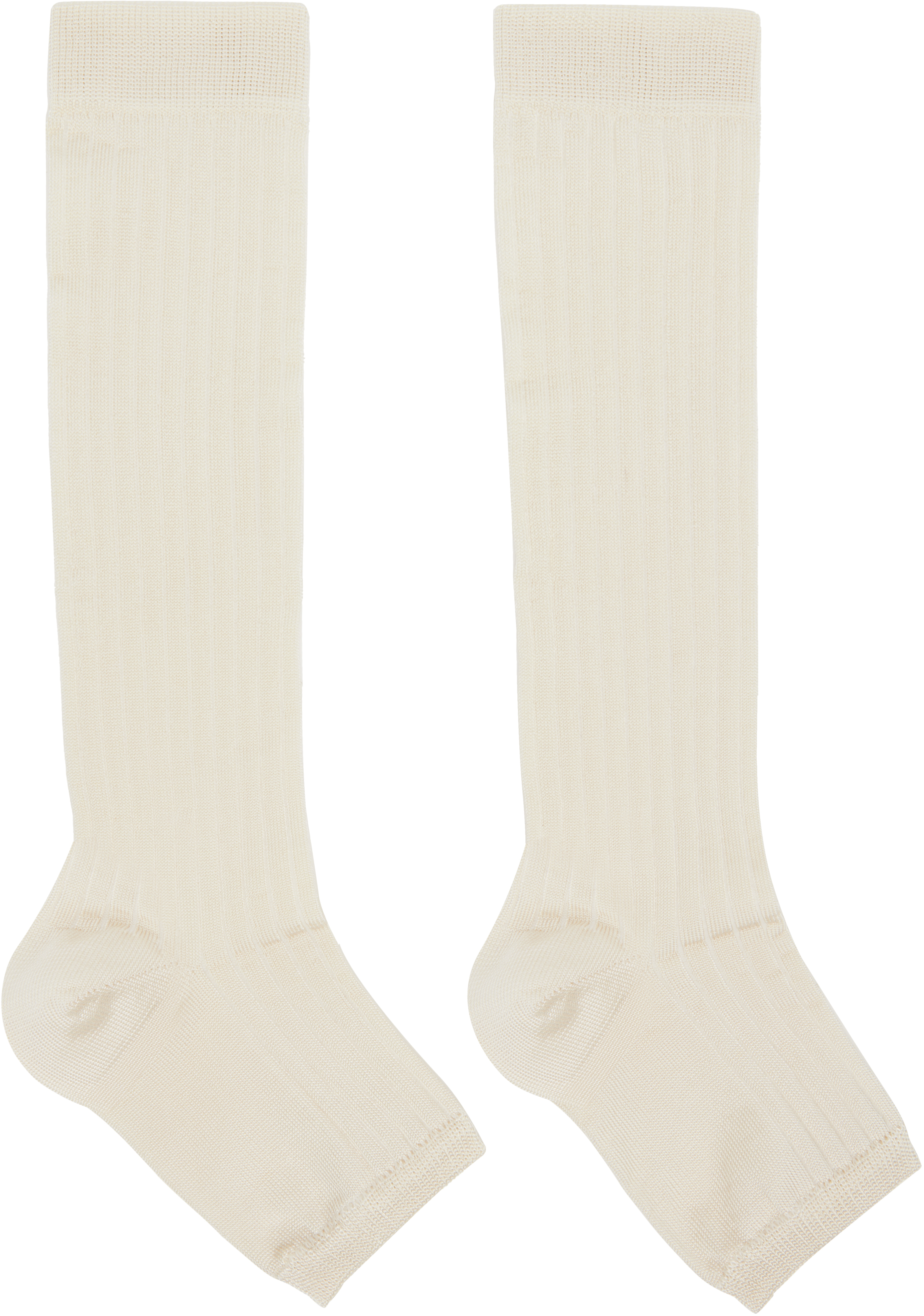 Swedish Stockings Ssense Exclusive Off-white Long Toeless Socks