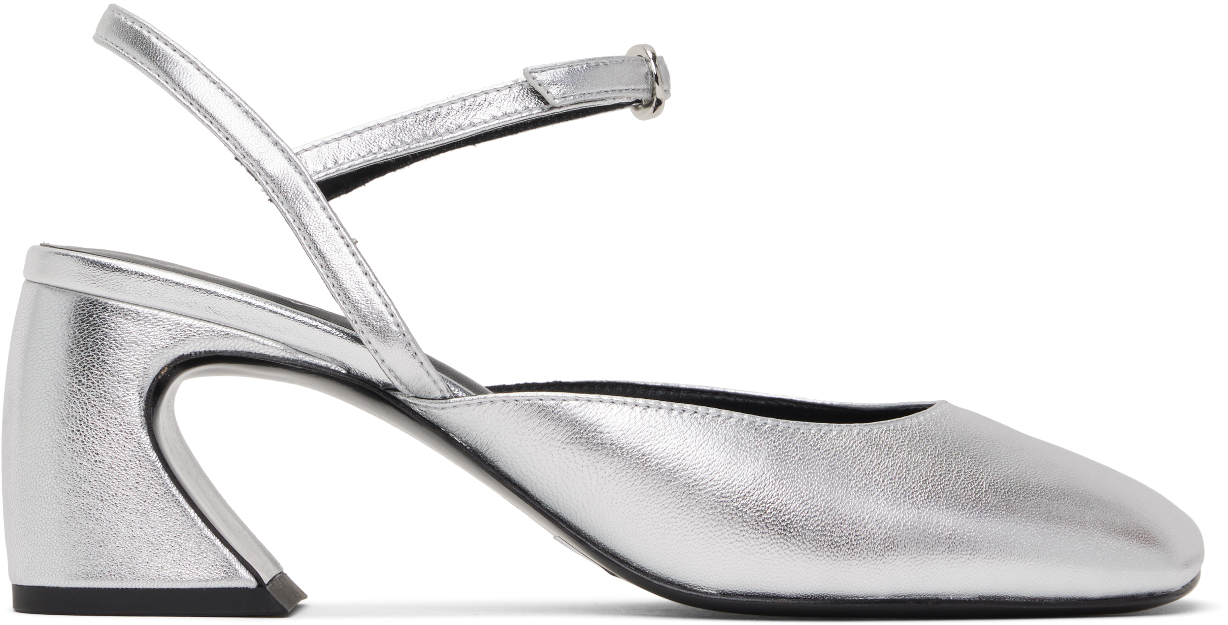 Silver ID Mary Jane Heels