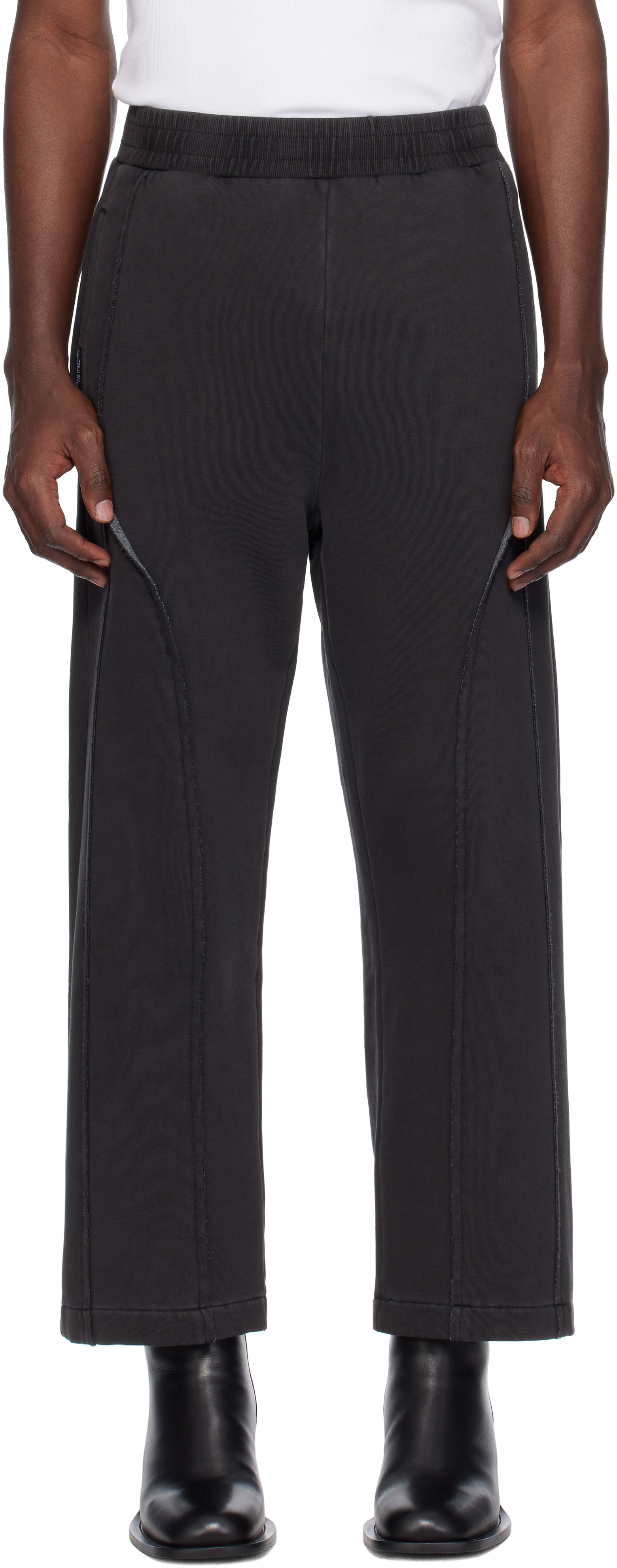 Black Paneled Sweatpants