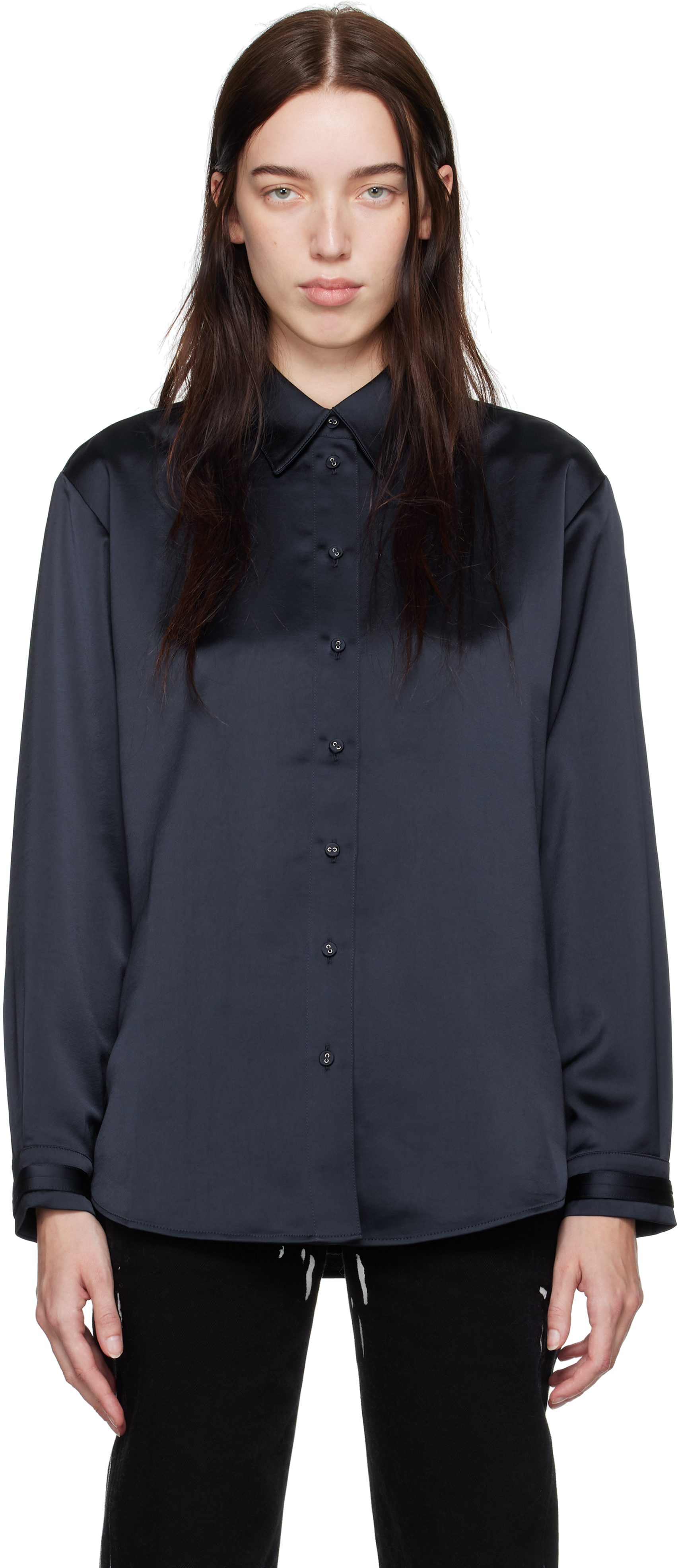 Navy Proenza Schouler White Label Raven Shirt