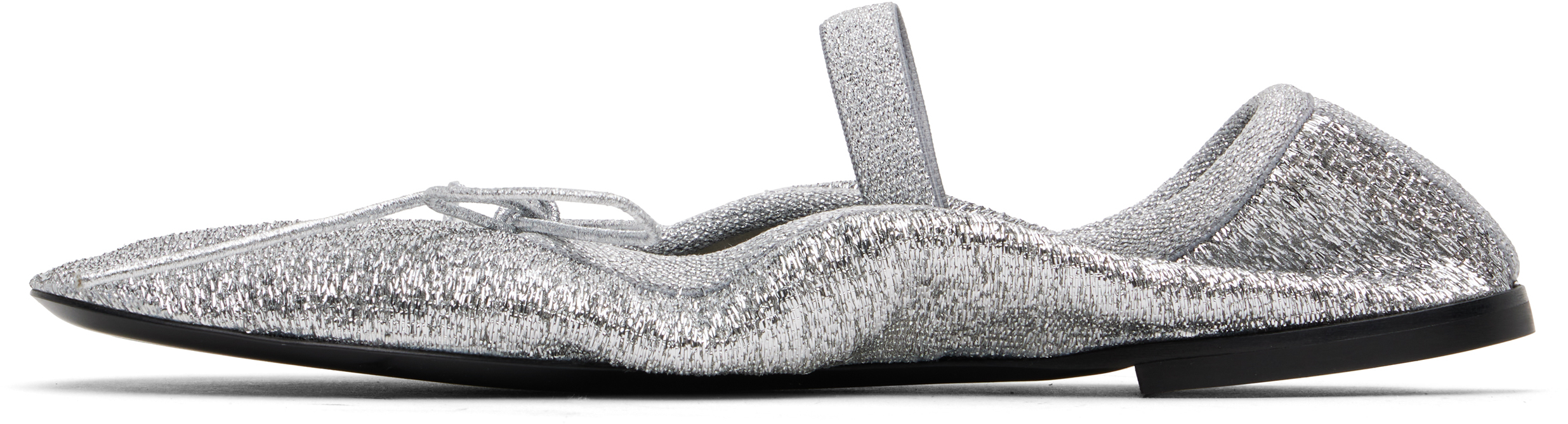 Proenza Schouler Glove Mary Jane Ballerina Flats In Silver