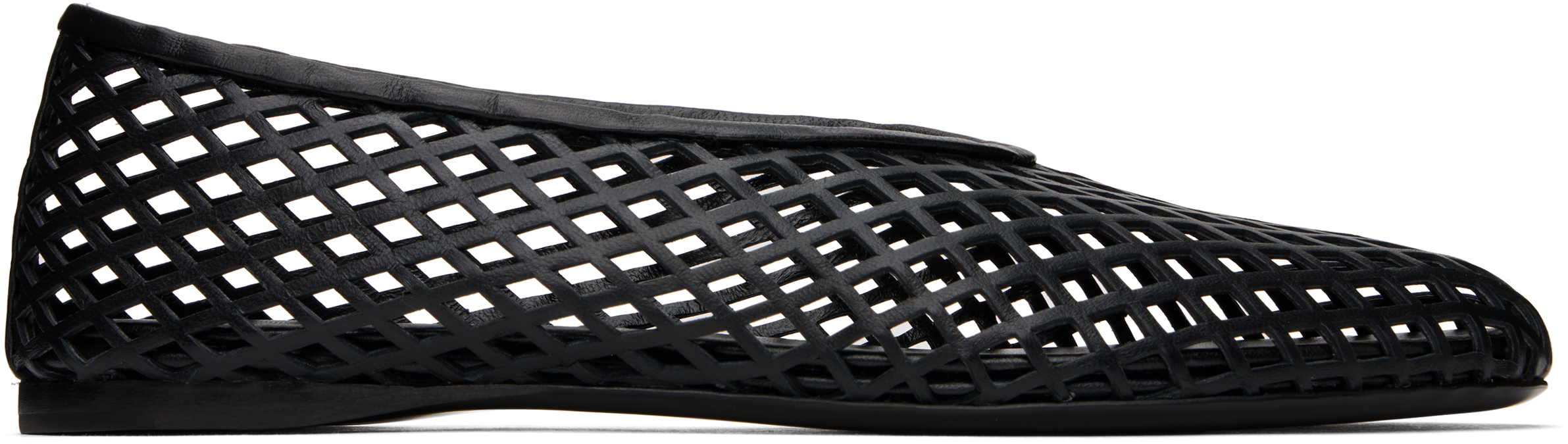 Black Tee Perforated Ballerina Flats