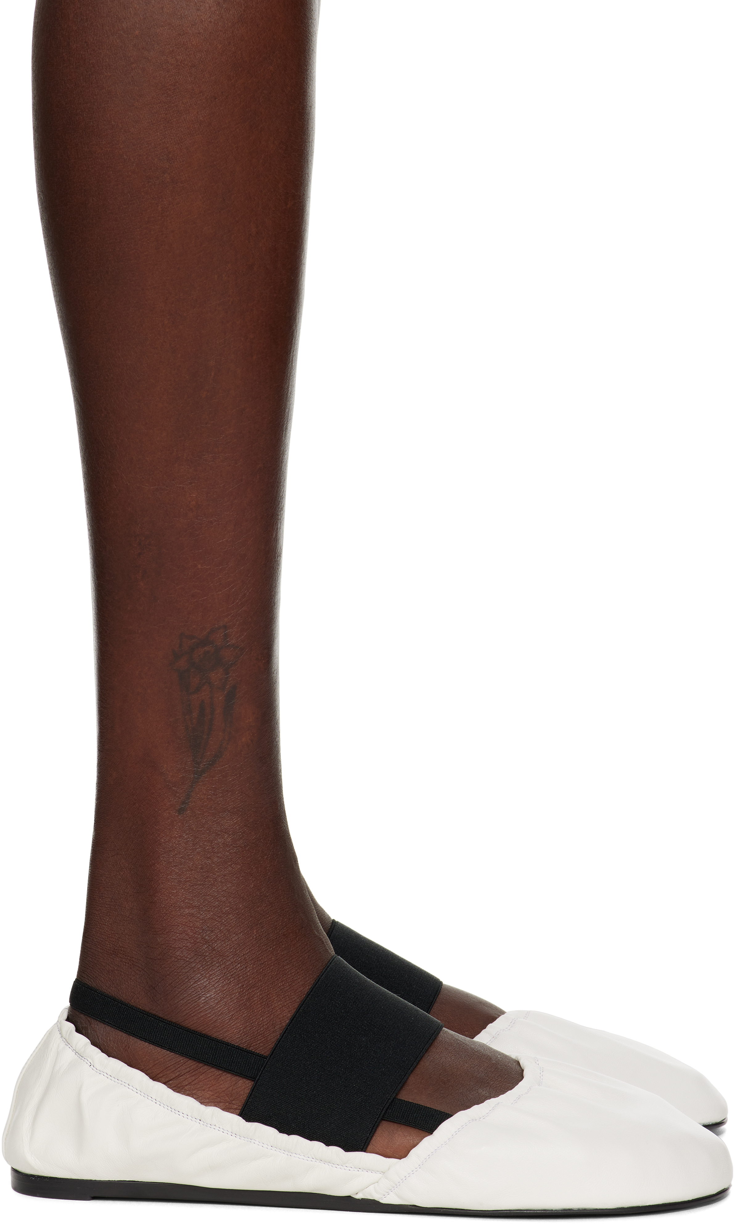 Alainpaul White Merce Ballerina Flats