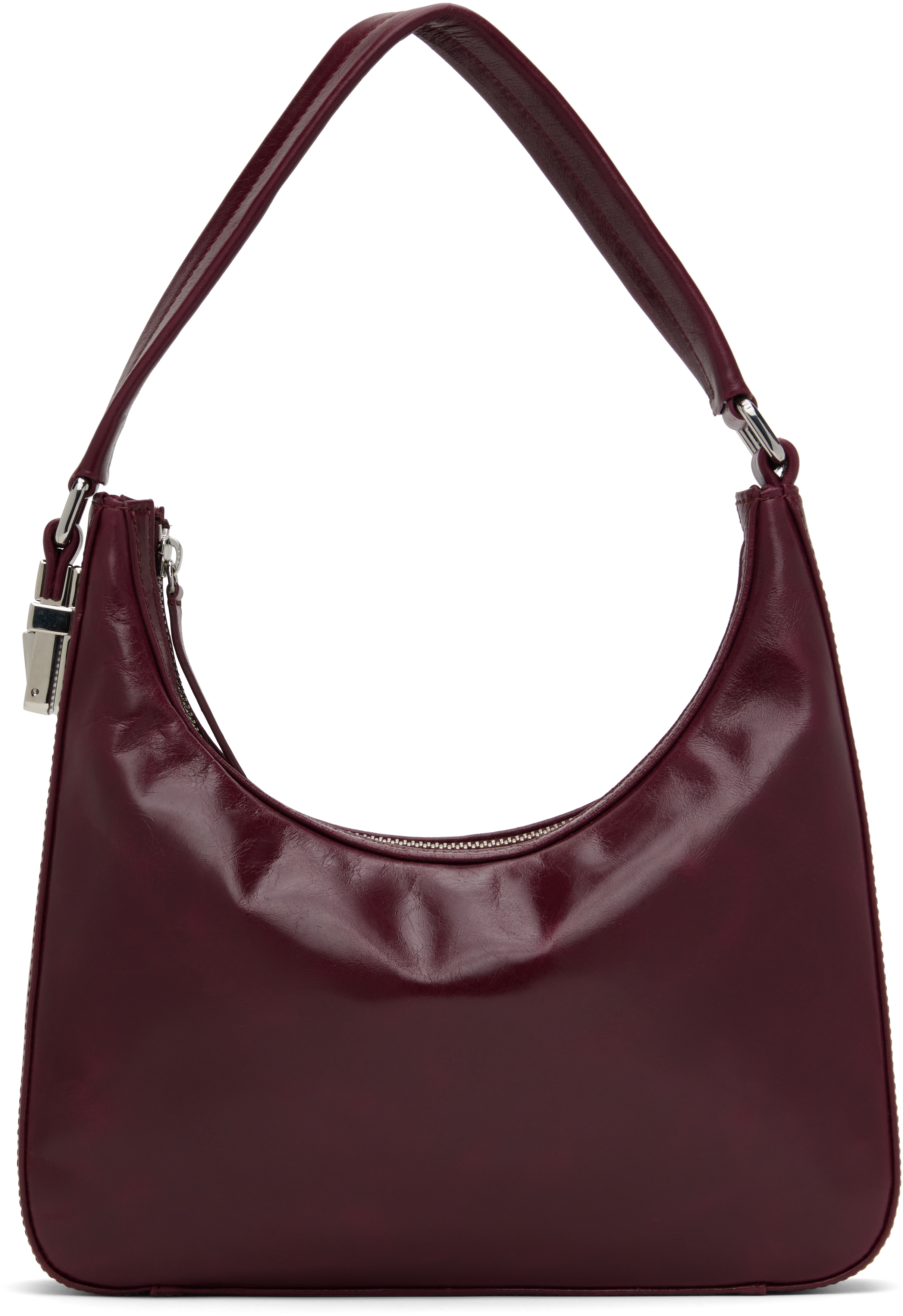 Burgundy Rhea Creased Leather Bag
