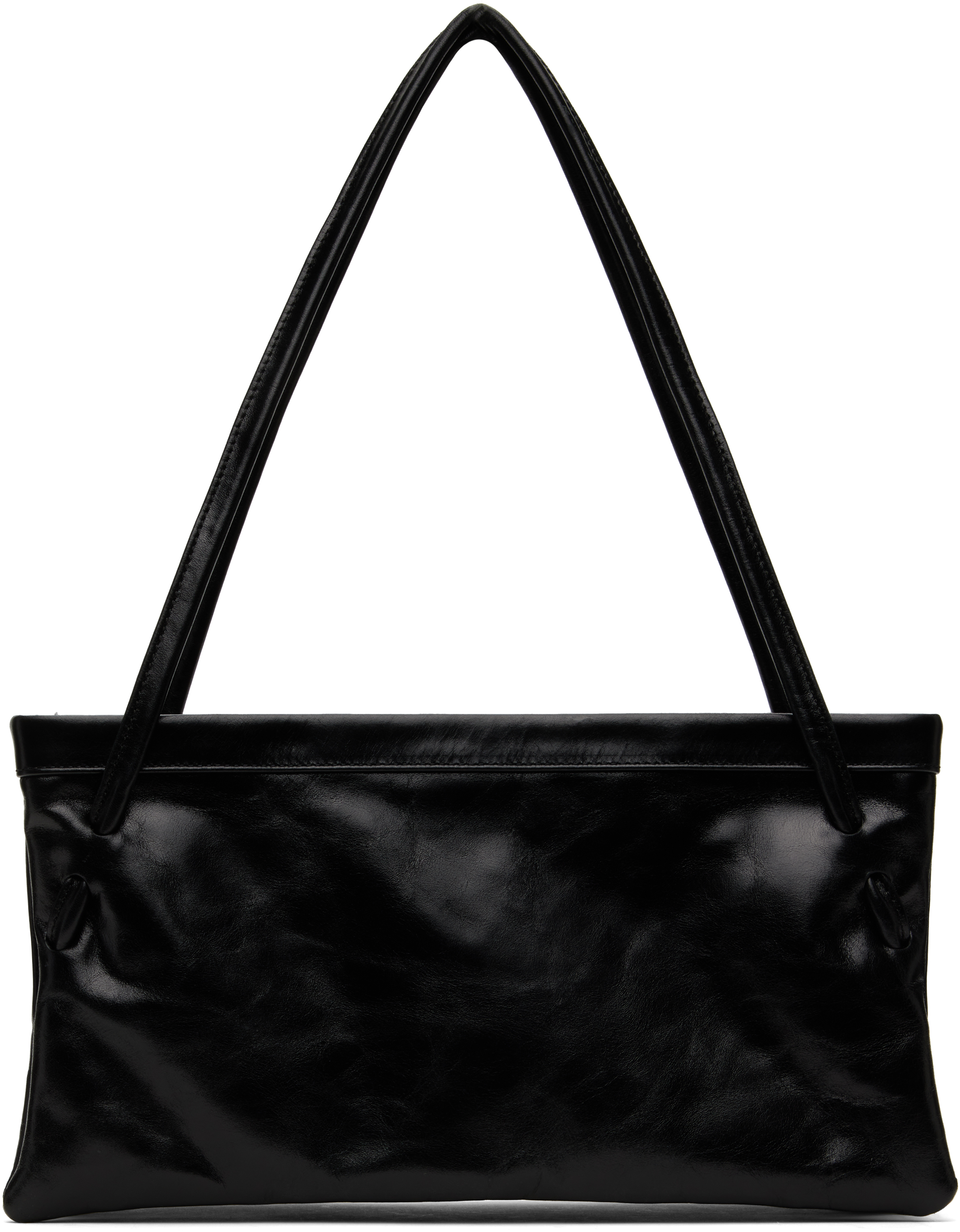 Black Hannah Creased Leather Bag