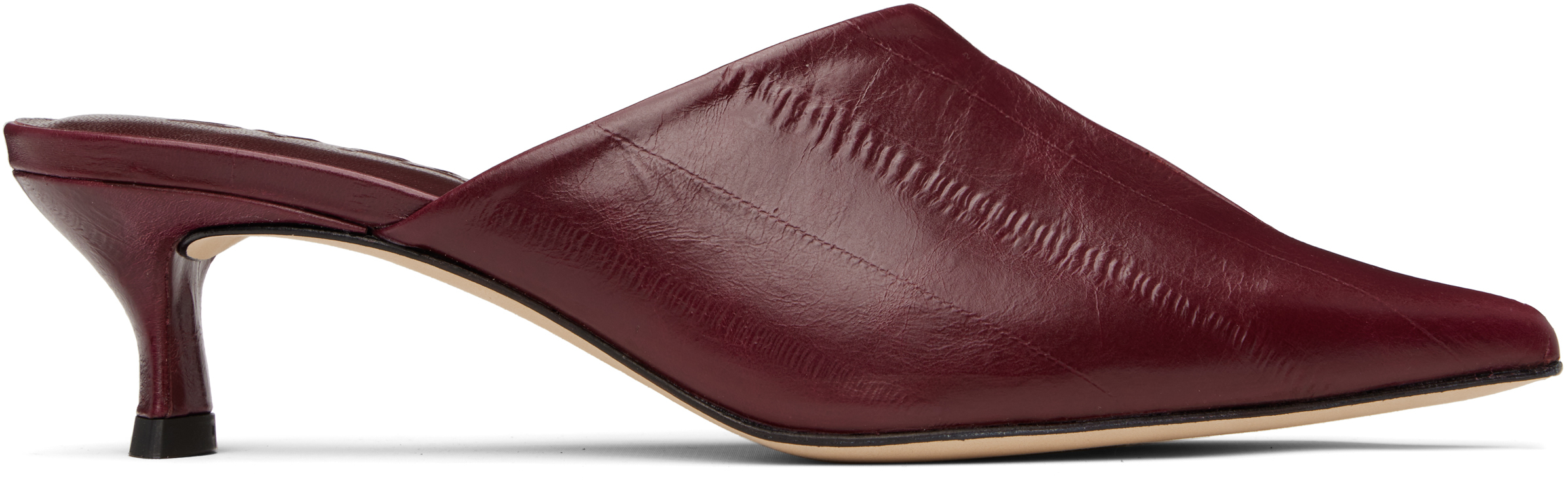 【関税込み】BY FAR バーガンディ Luciana ミュール Burgundy Luciana Mules by BY FAR on Sale
