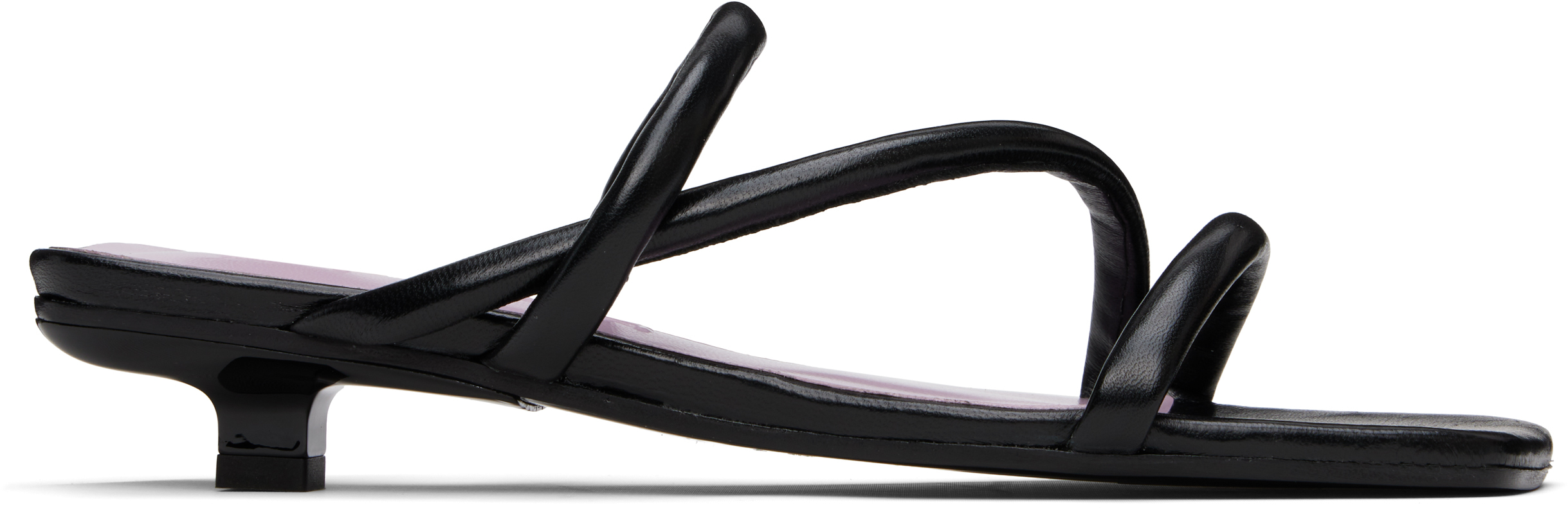 Black Morena Nappa Leather Heeled Sandals