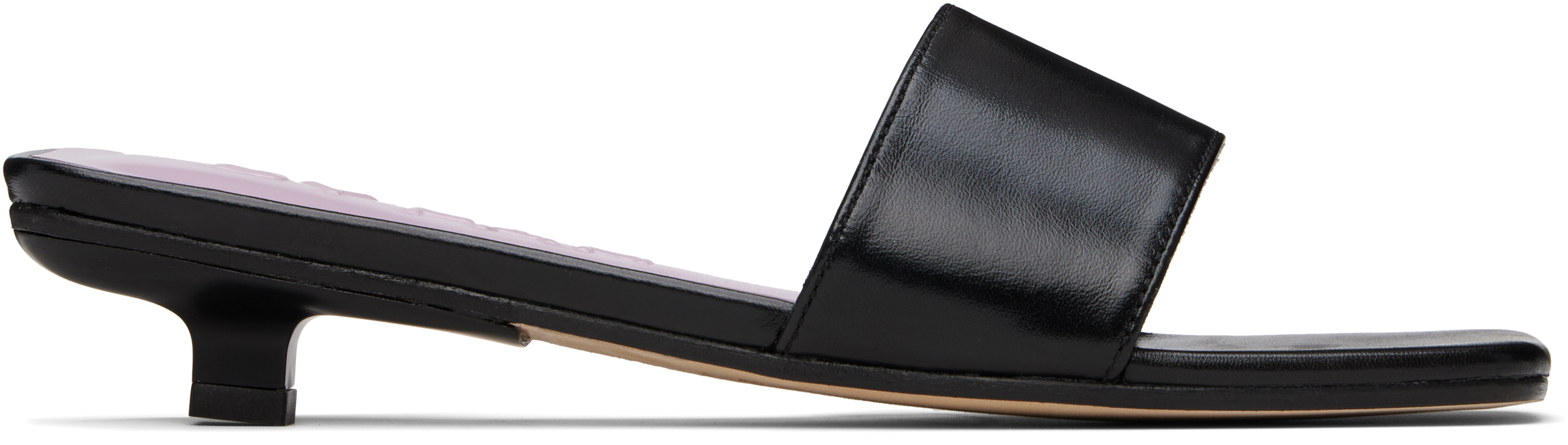 Black Ceni Creased Leather Heeled Sandals