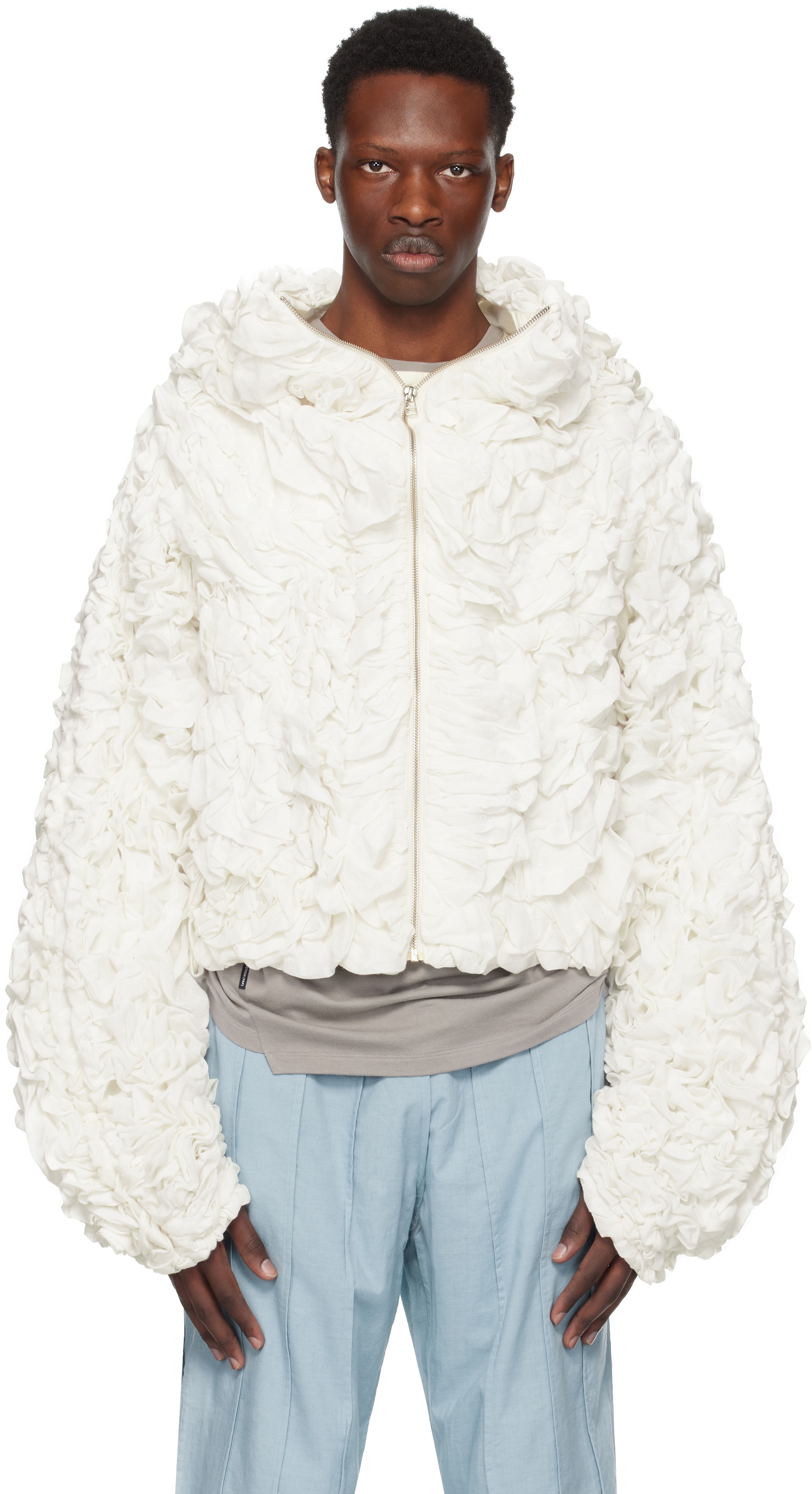 White Morel Scrunched Jacket