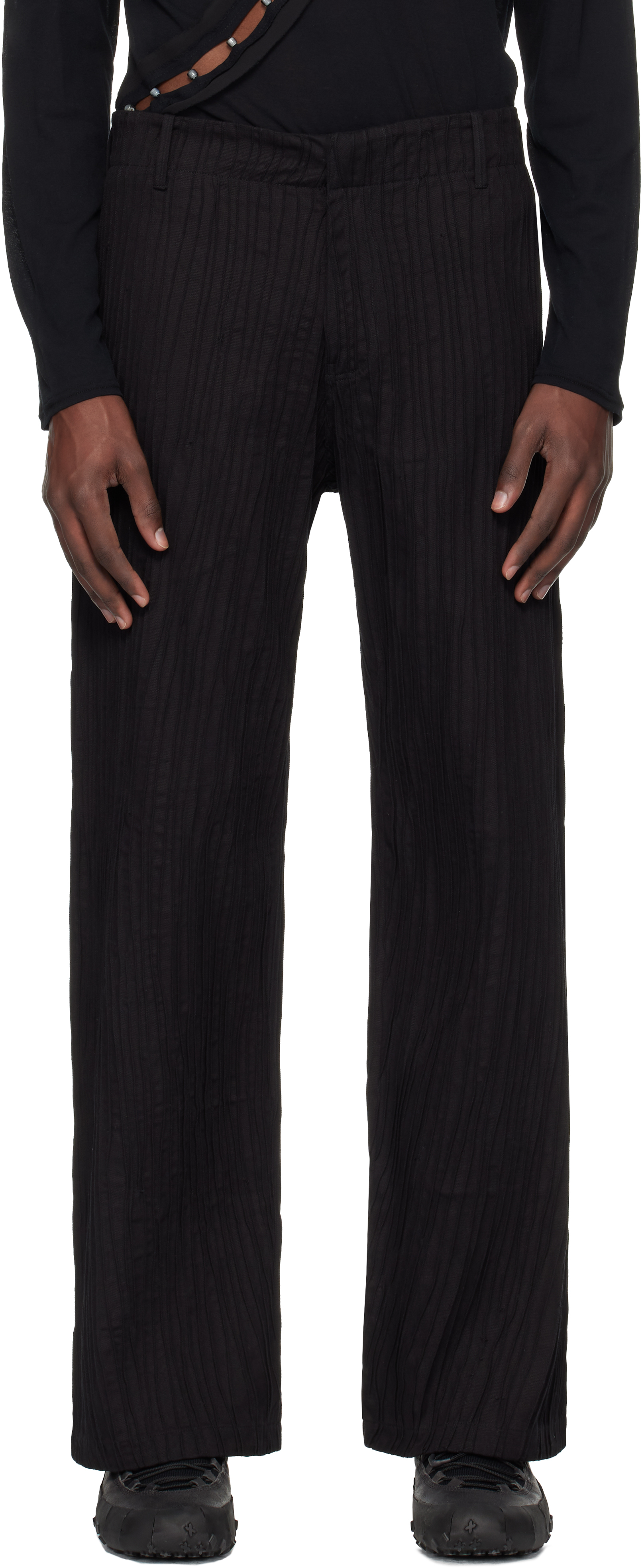 Taupe Gilled Trousers