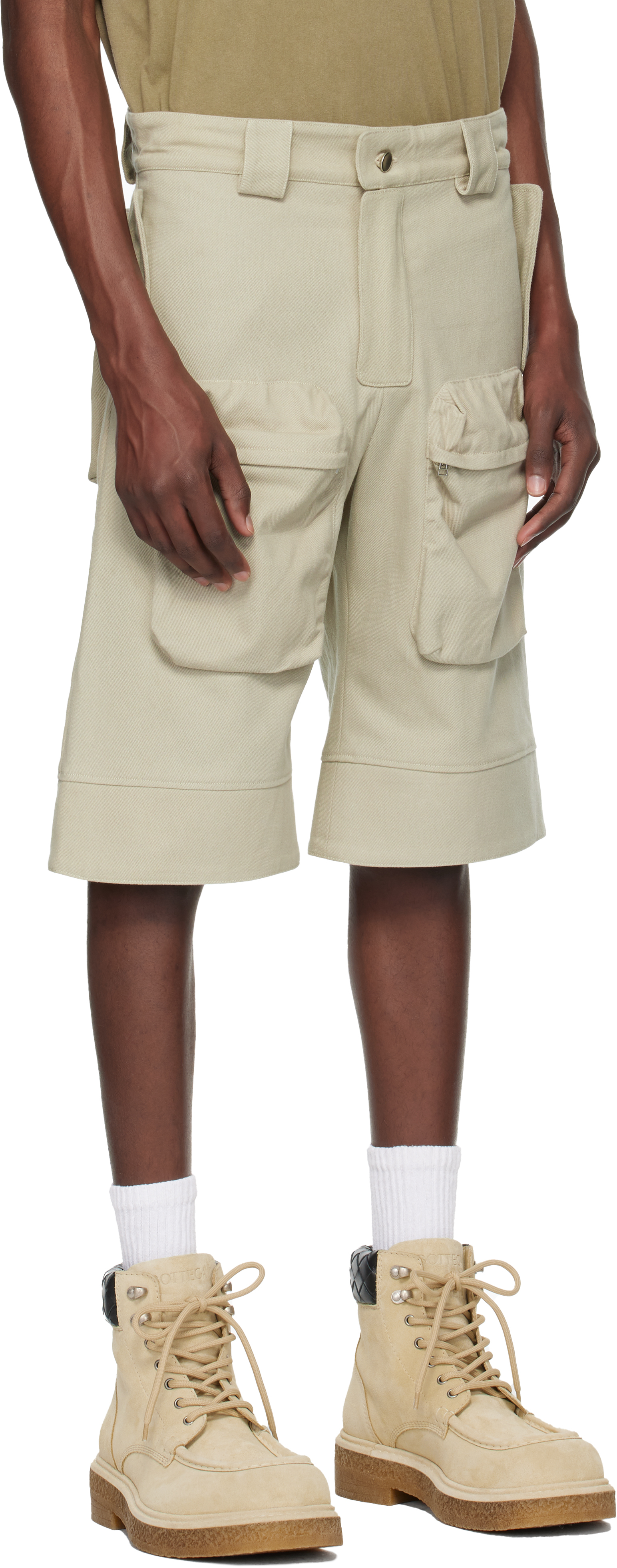 Shop Tondolo Taupe Cargo Shorts