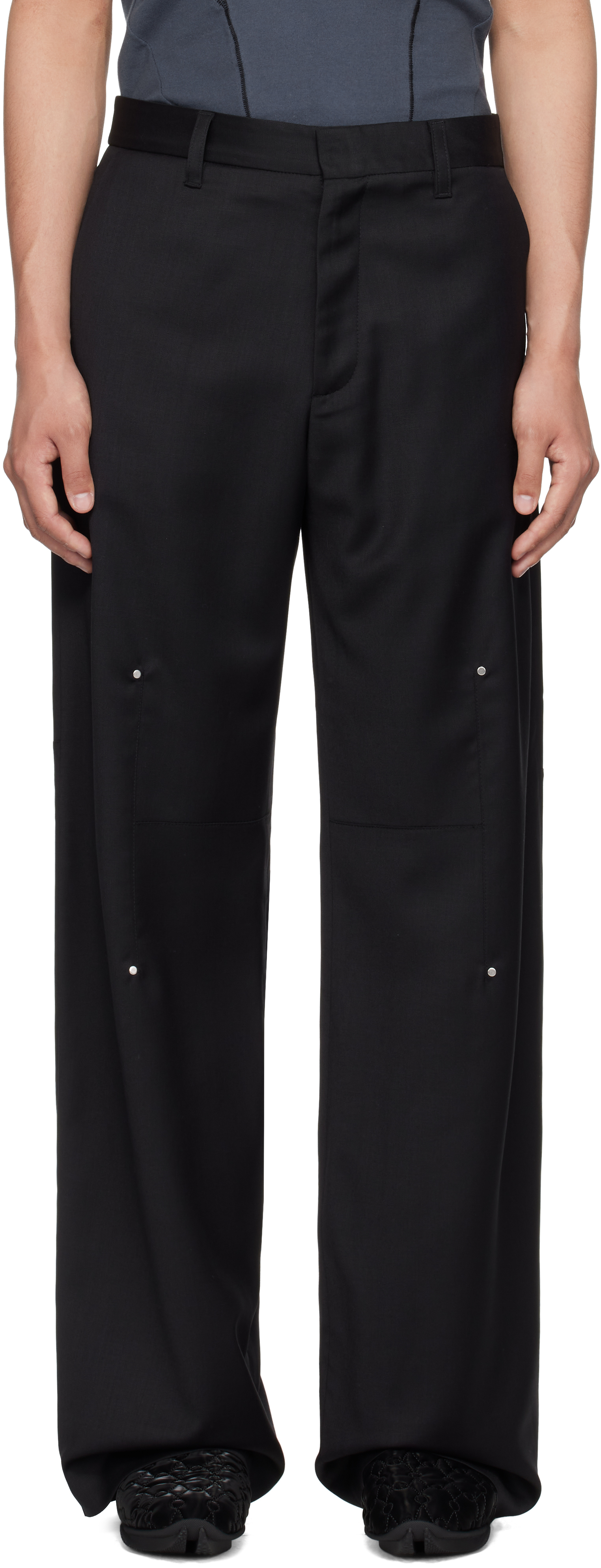 Heliot Emil Black Radial Tailored Trousers