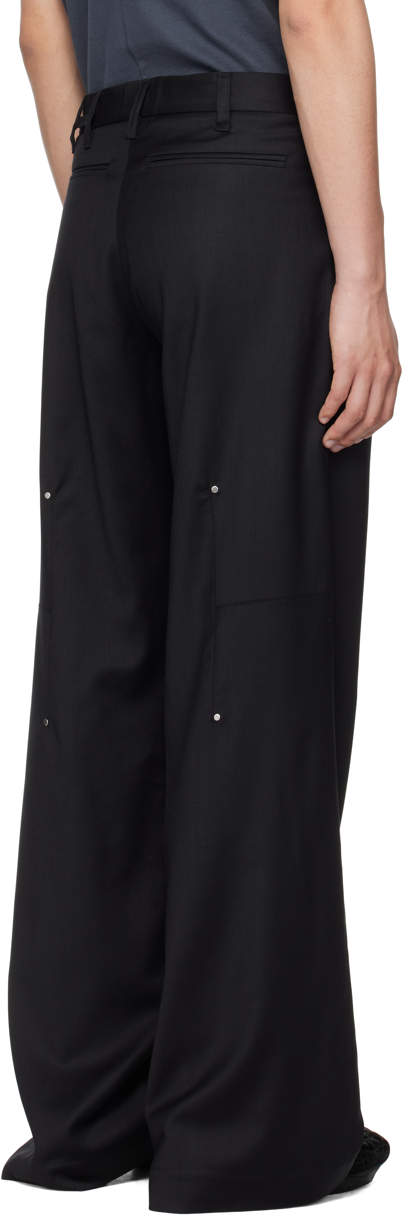 Heliot Emil Black Radial Tailored Trousers