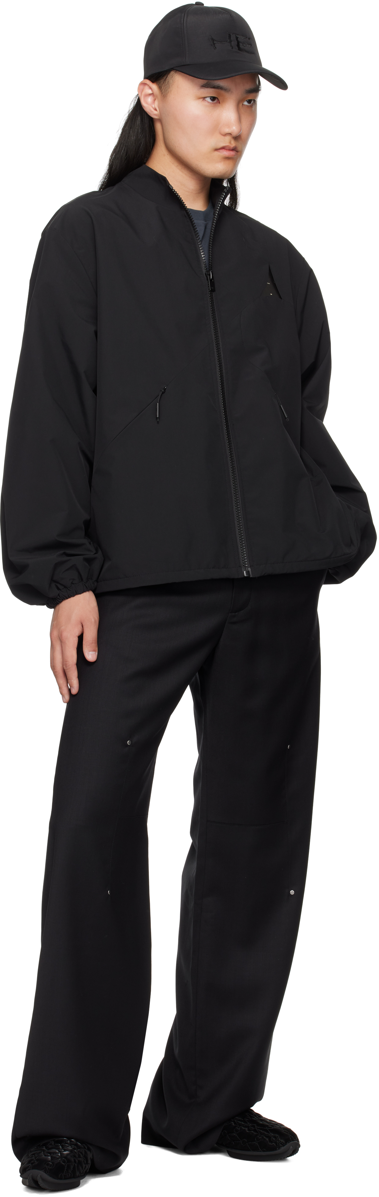 Heliot Emil Black Radial Tailored Trousers