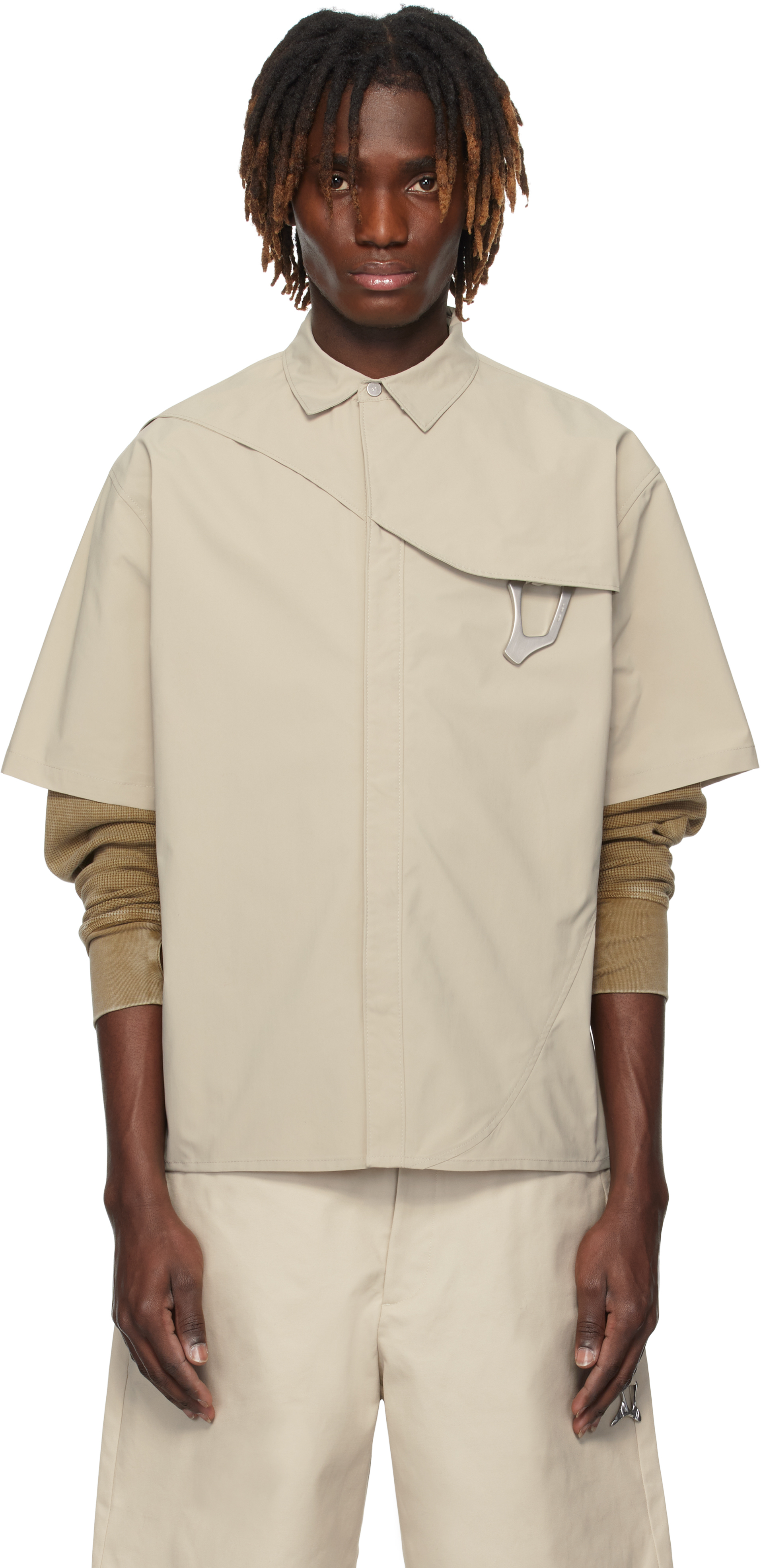 Beige S/S Nylon Carabiner Shirt