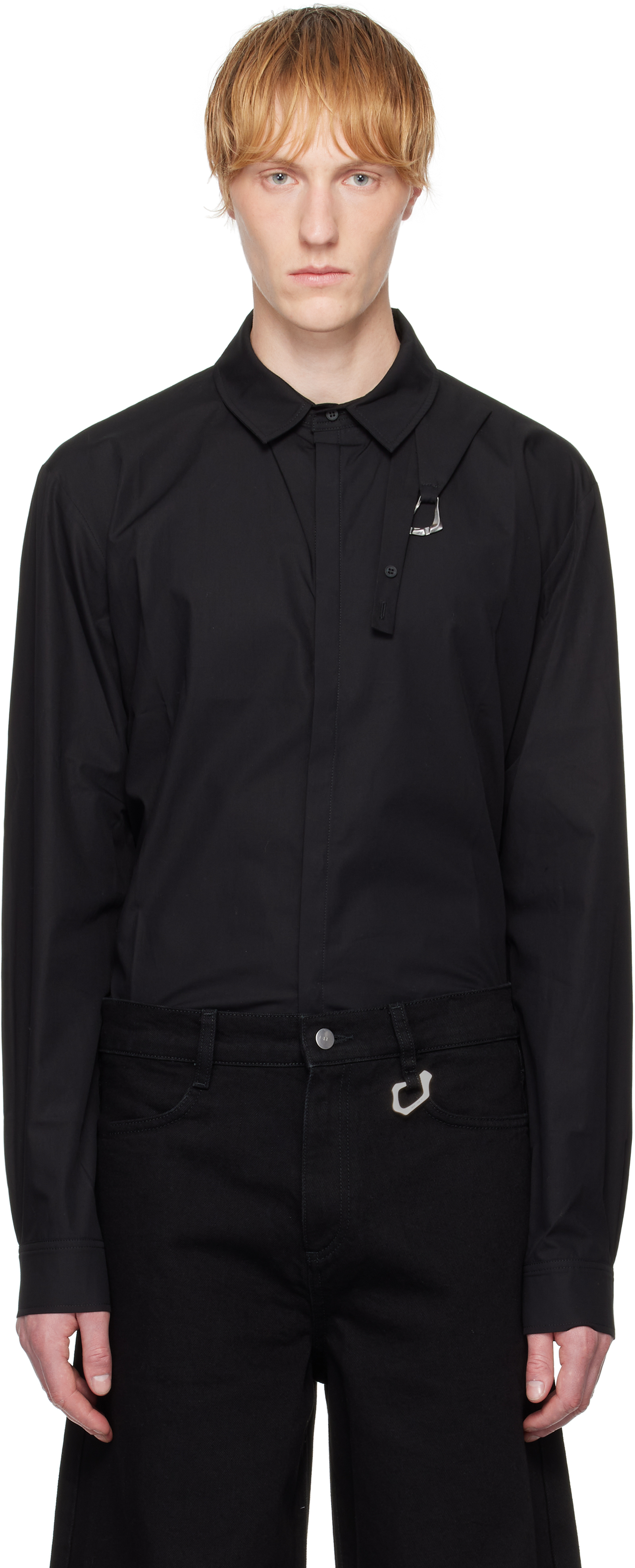 Heliot Emil Black Corrosion Shirt In Black
