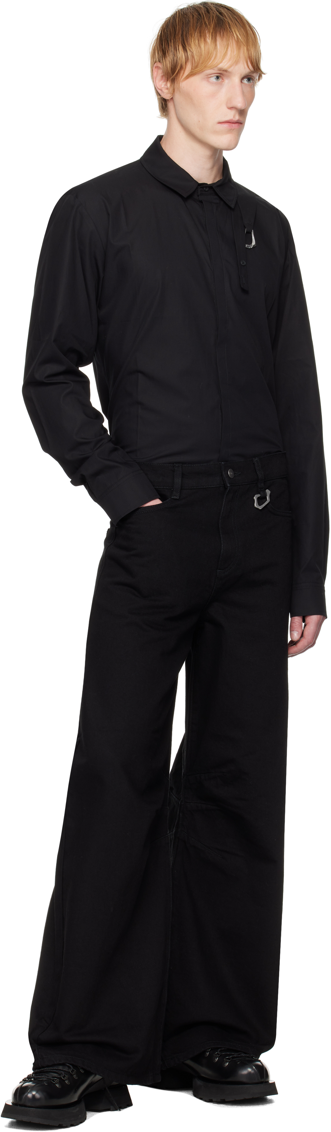 Heliot Emil Black Corrosion Shirt In Black