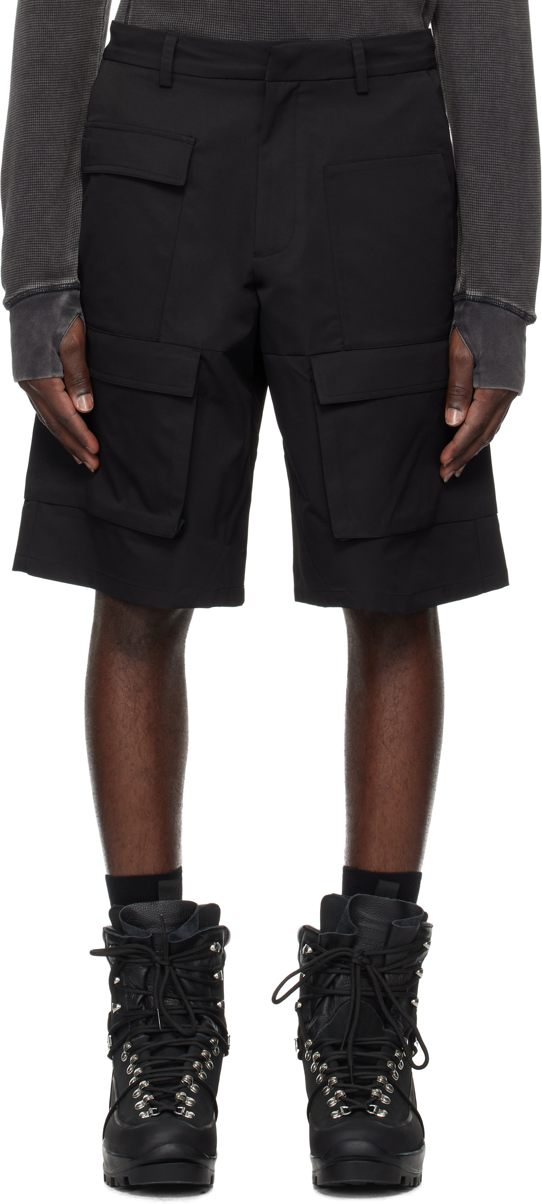 Black Cellulae Cargo Shorts