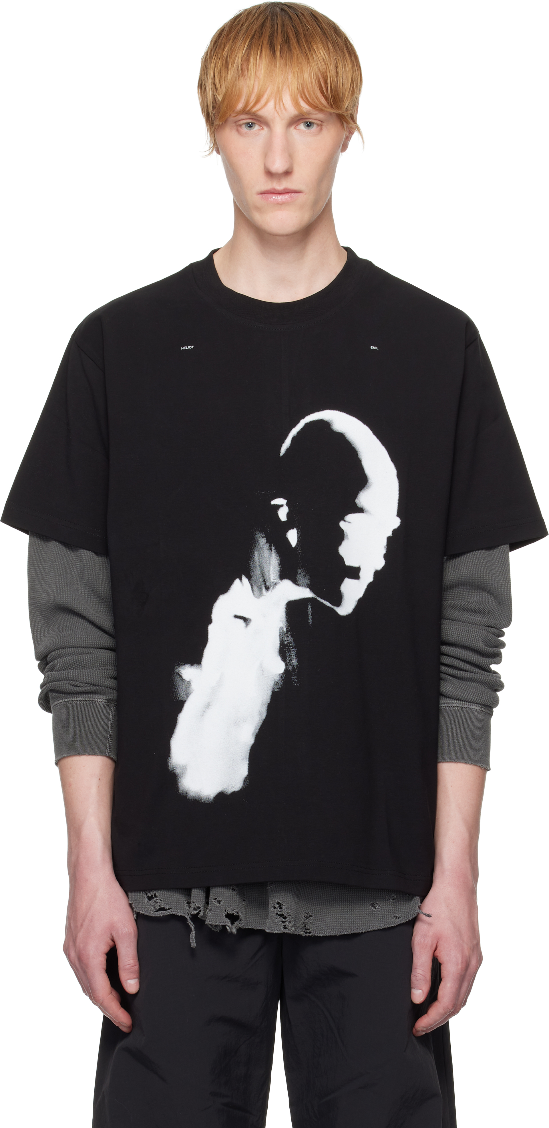 Black AI Generated Print T-shirt