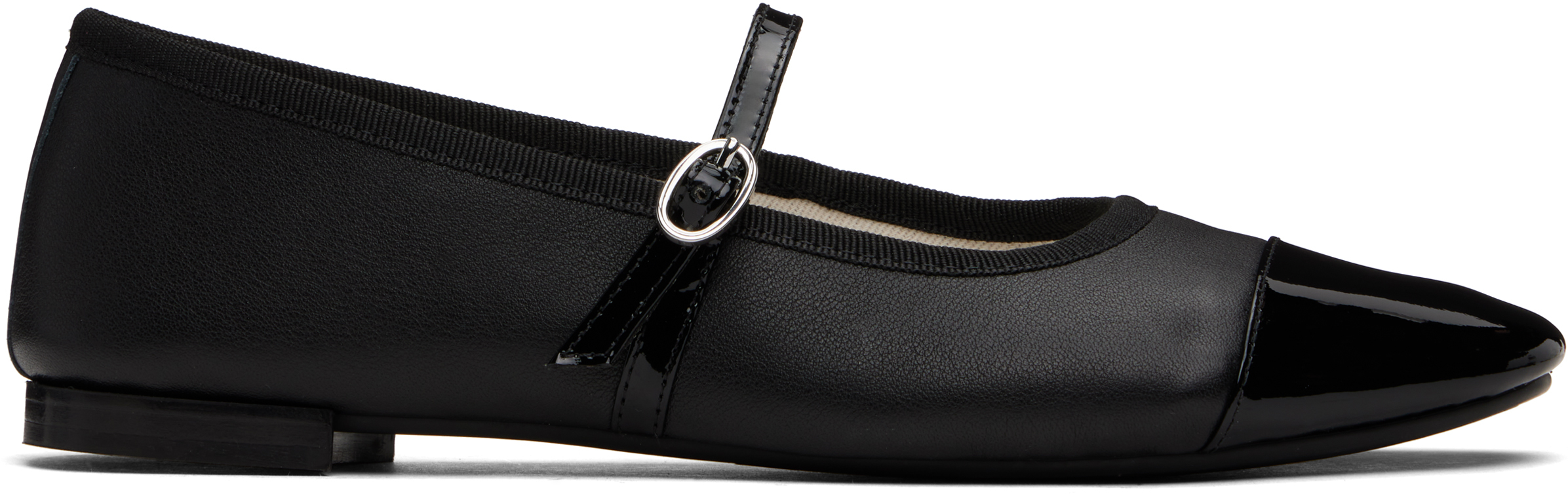 Black Georgiana Mary Jane Ballerina Flats