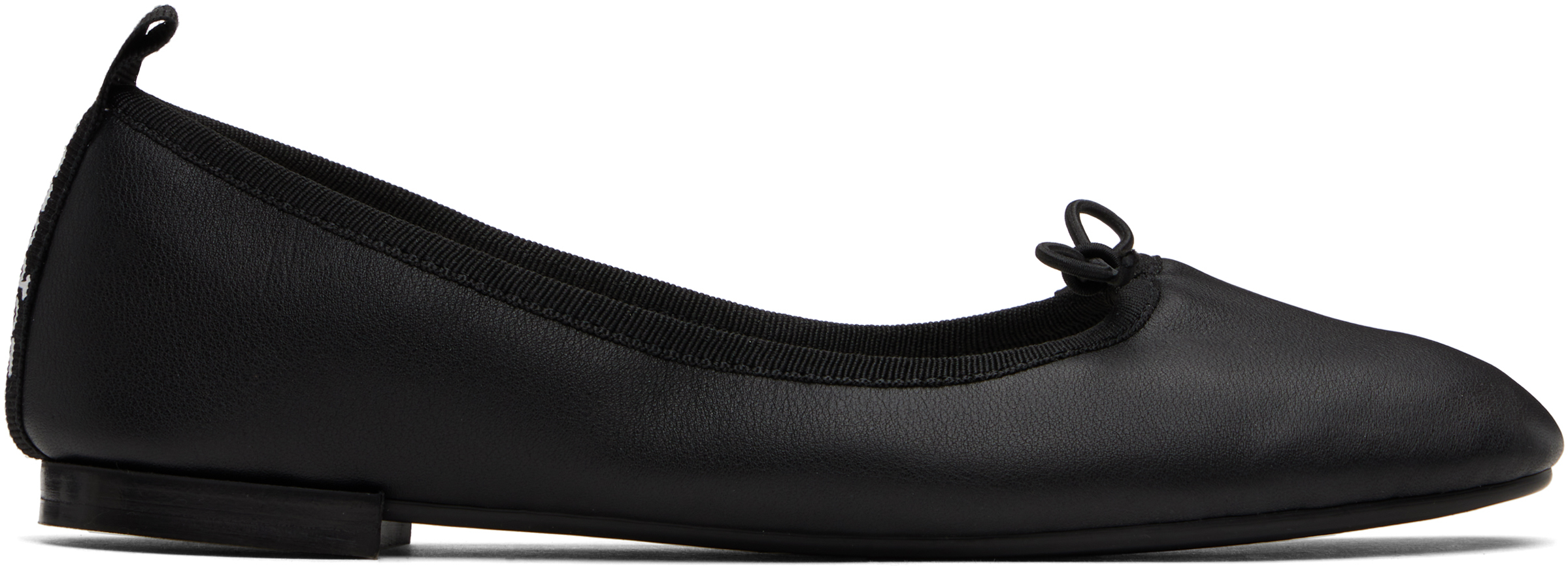 Black Garance Square-Toe Ballerina Flats