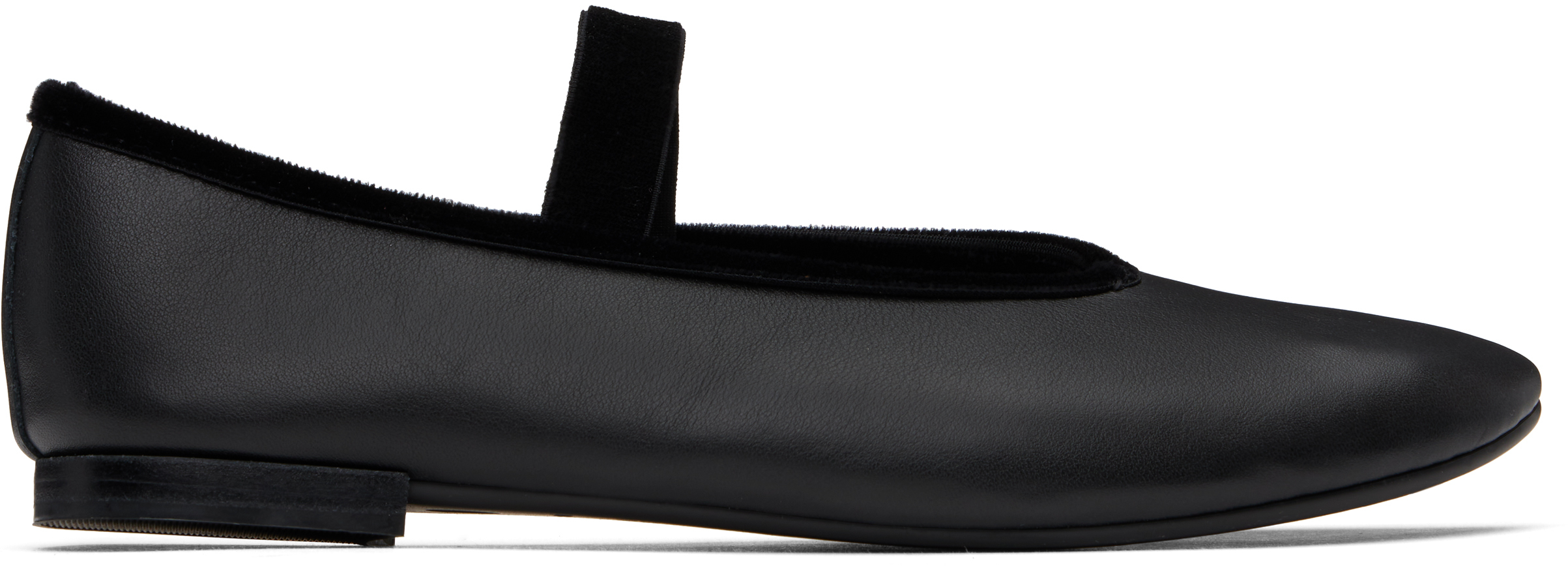 Black Lilouh Rubber Sole Mary Jane Ballerina Flats by Repetto on Sale