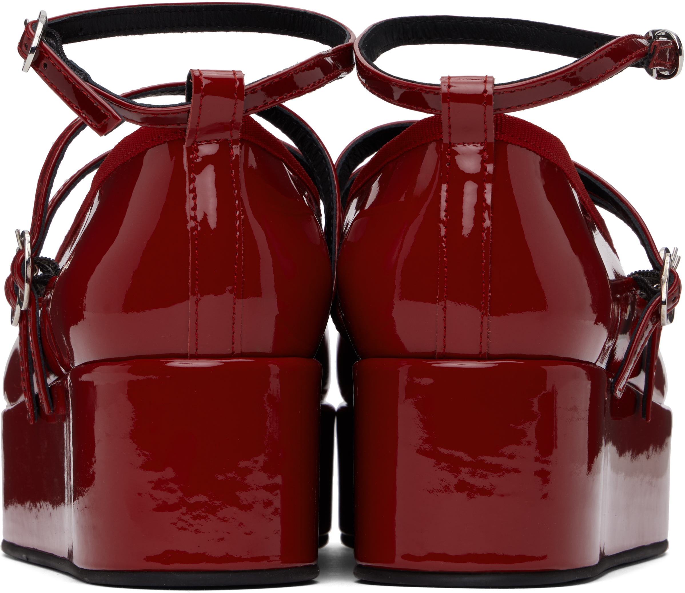 REPETTO RED CENDRILLON PLATFORM MARY JANE BALLERINA FLATS