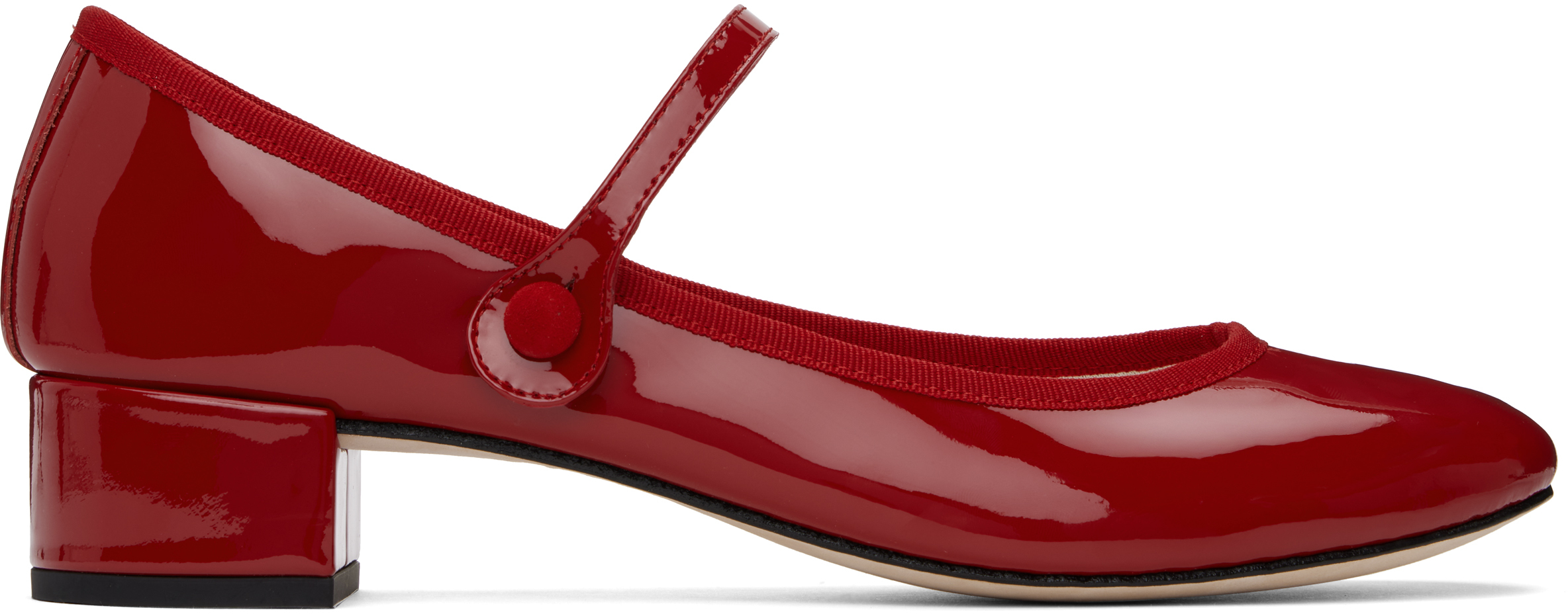 Repetto: Red Rose Mary Jane Heels | SSENSE