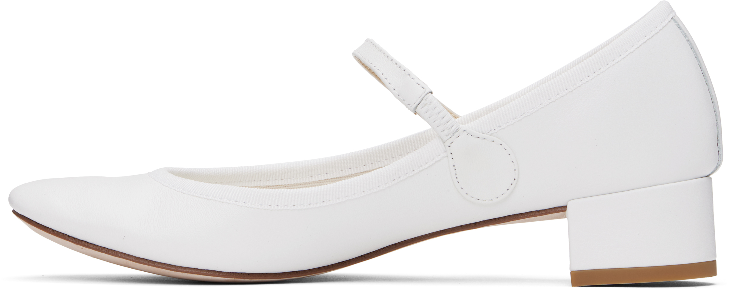 Repetto White Rose Mary Jane Heels In 50 Blanc