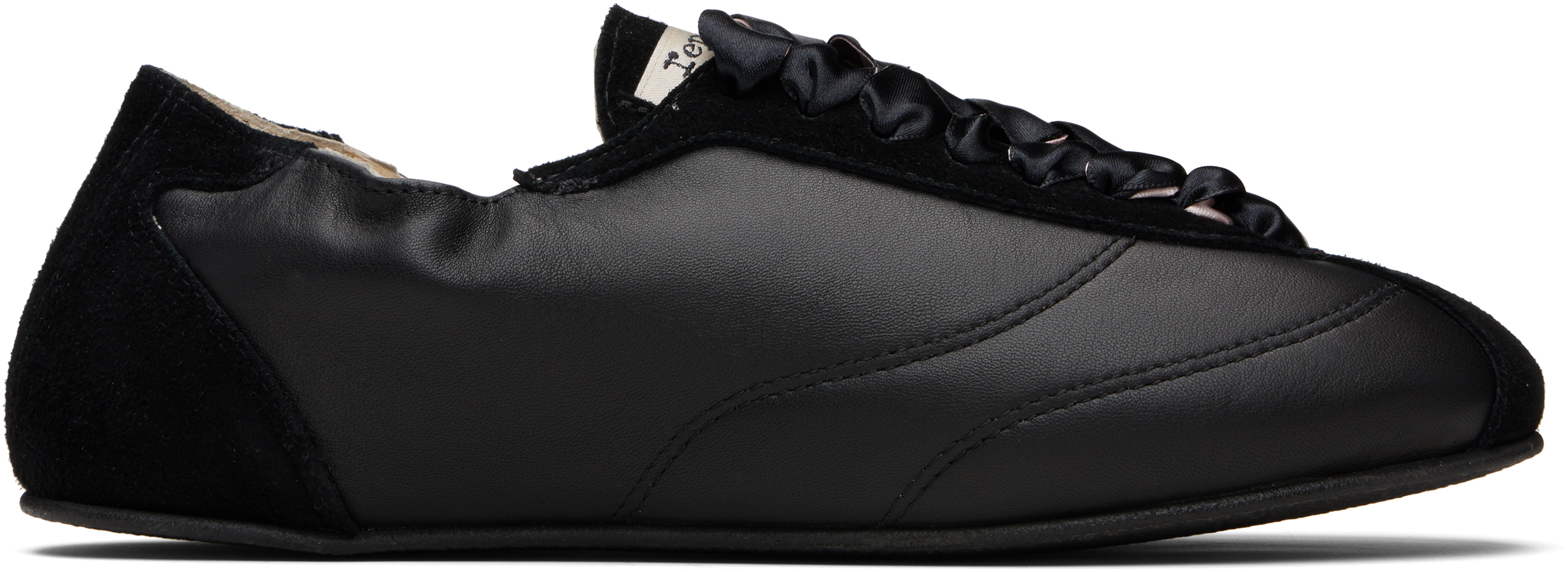 【関税込み】Repetto ブラック Silk Tennis スニーカー Repetto: Black Silk Tennis Sneakers | SSENSE