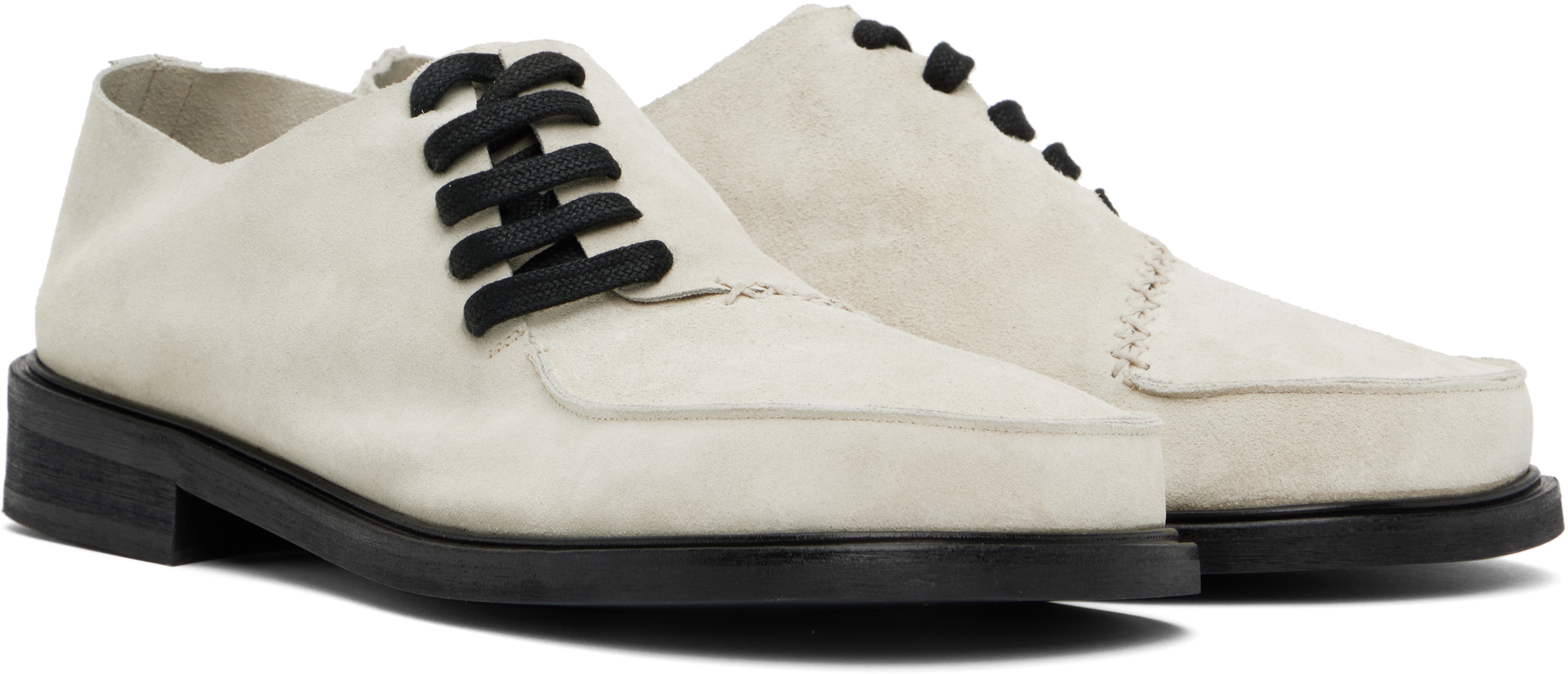 No Idea Ssense Exclusive Gray Wide Dough Spiral Derby In Lite Grey