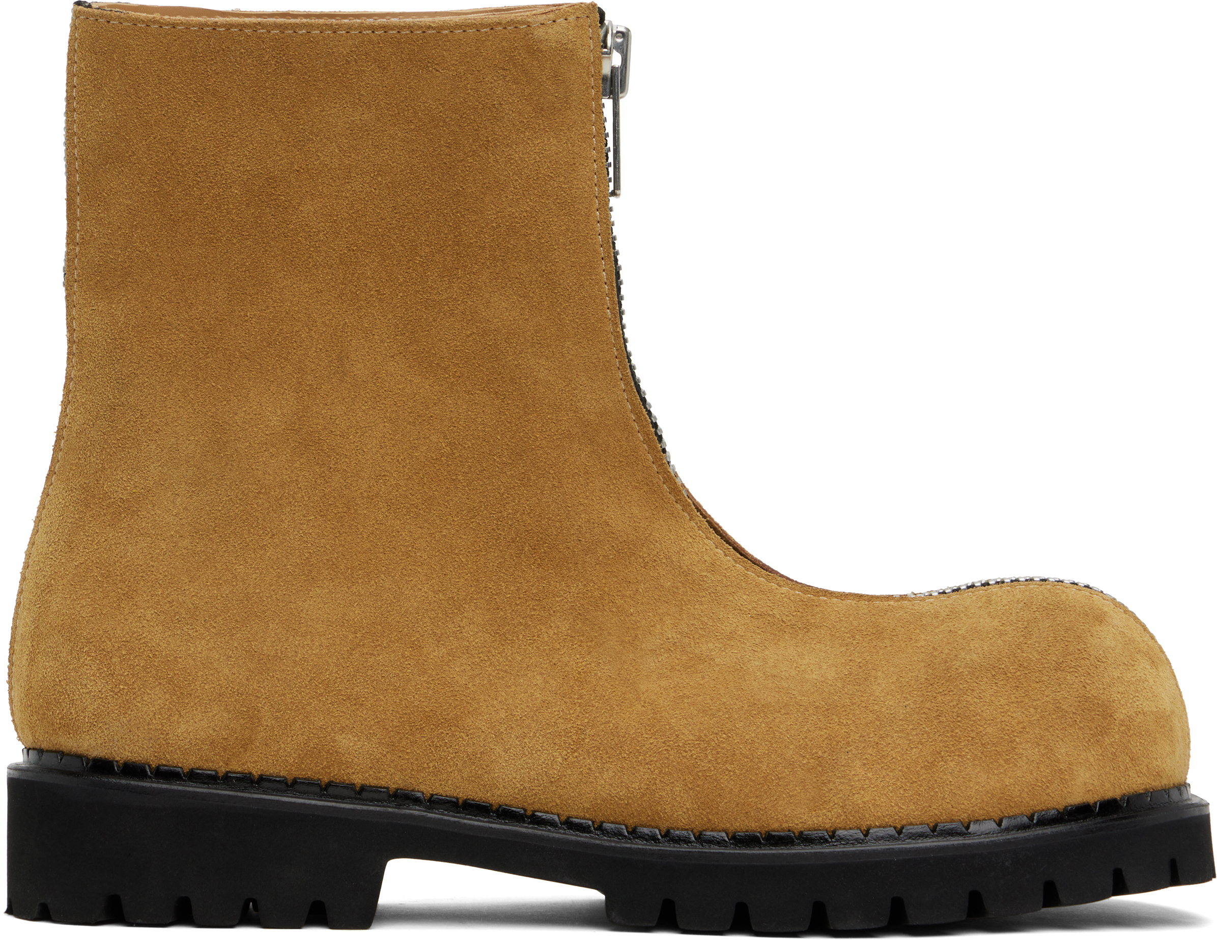 SSENSE Exclusive Tan Big Foot 2 Zip 2 Layer Boots