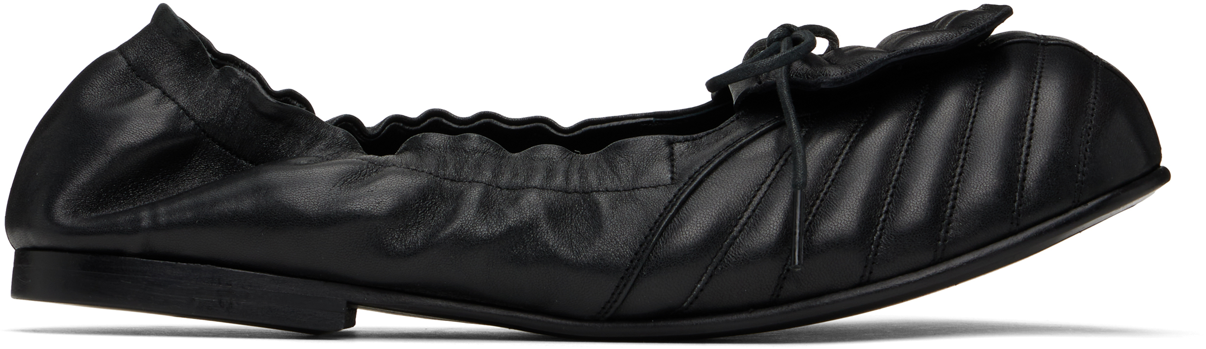 Black Big Foot Football Flat Loafers