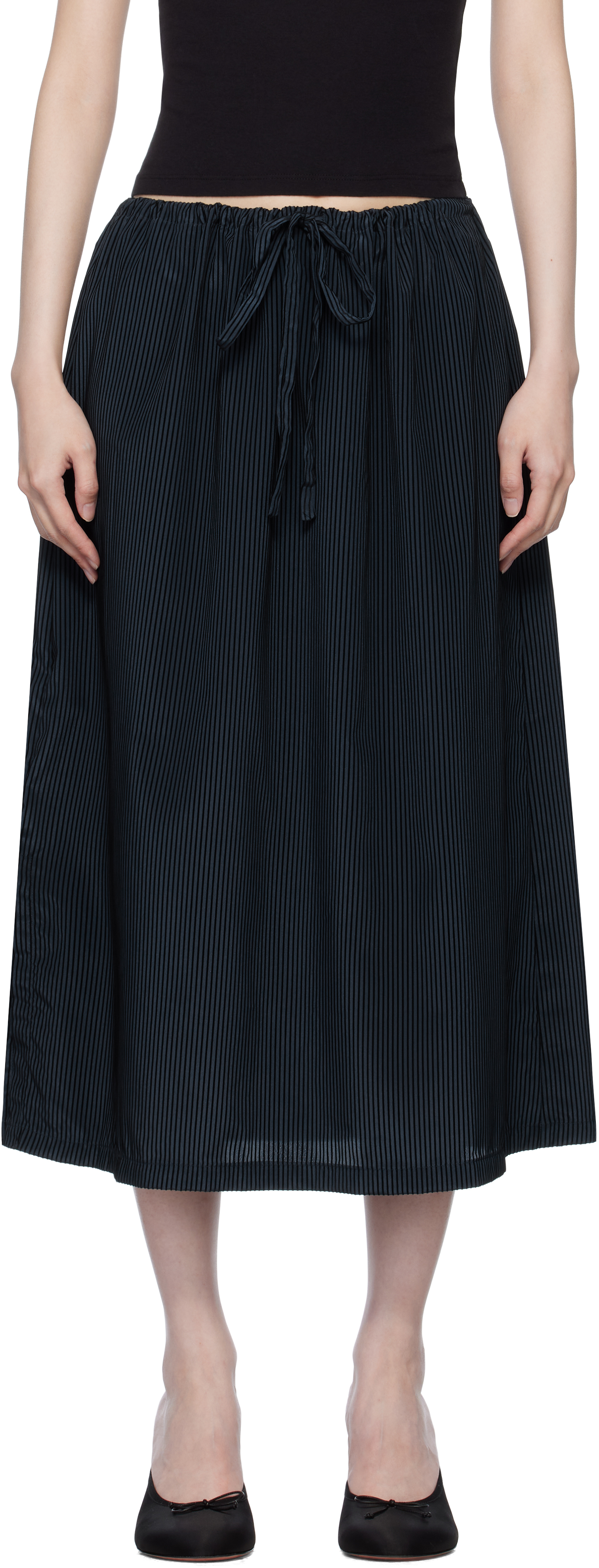 Navy 
Black Laila Midi Skirt