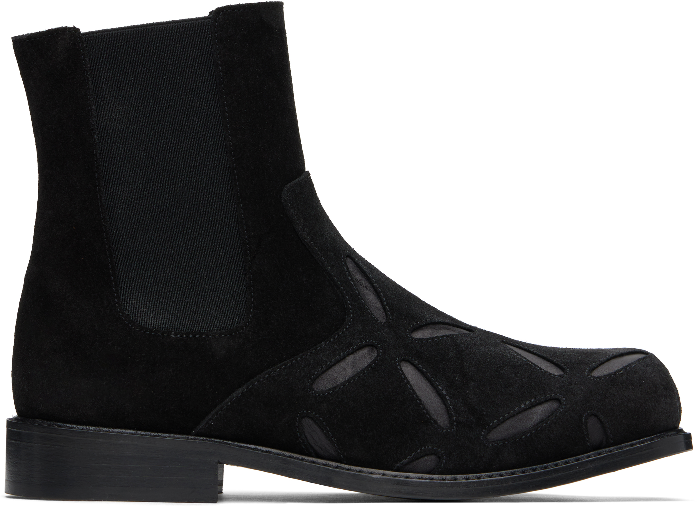 Black Slashed Chelsea Boots