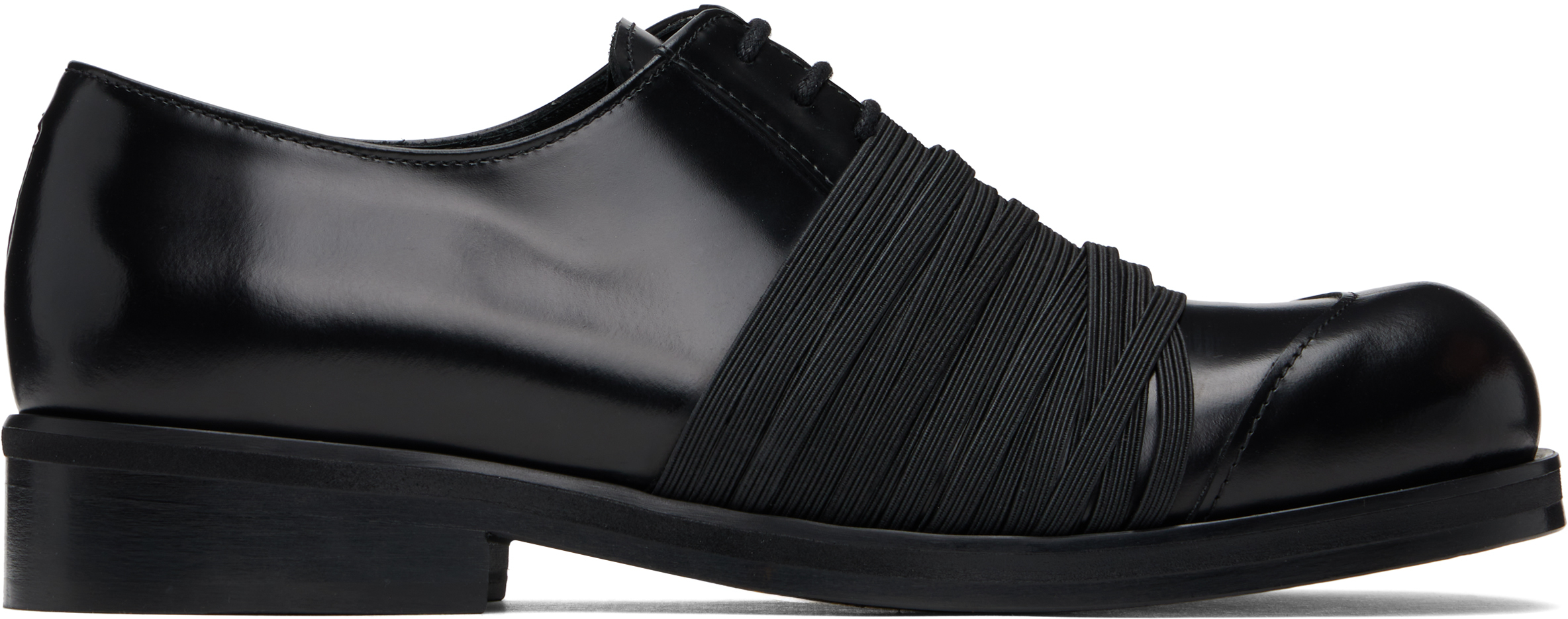 Black Elastic Biker Oxfords