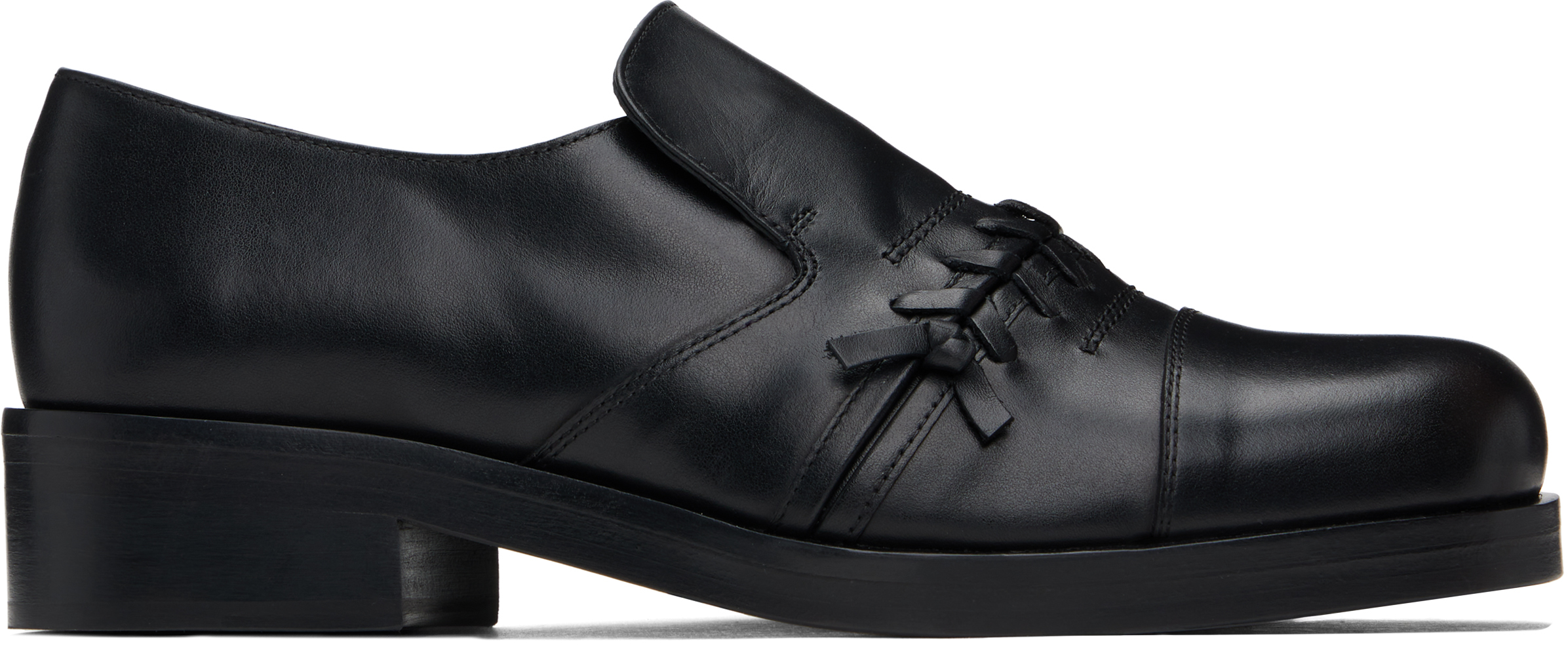 Black Leather Slip-on Loafers