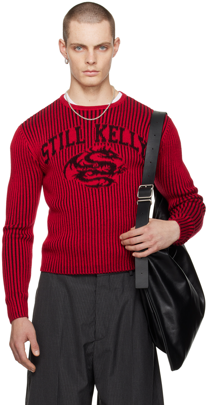 STILL KELLY RED SK DRAGON CREWNECK SWEATER 