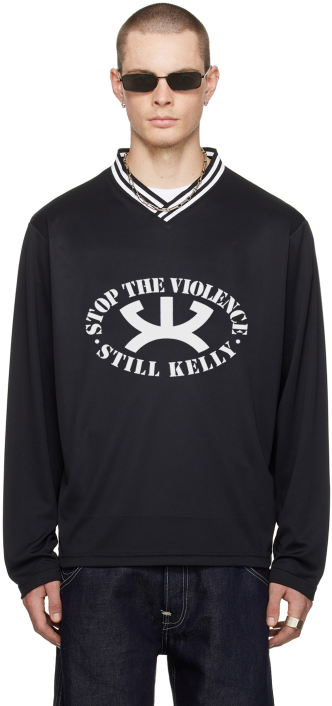 Shop Still Kelly Black 'stop The Violence' Sport Sweatshirt