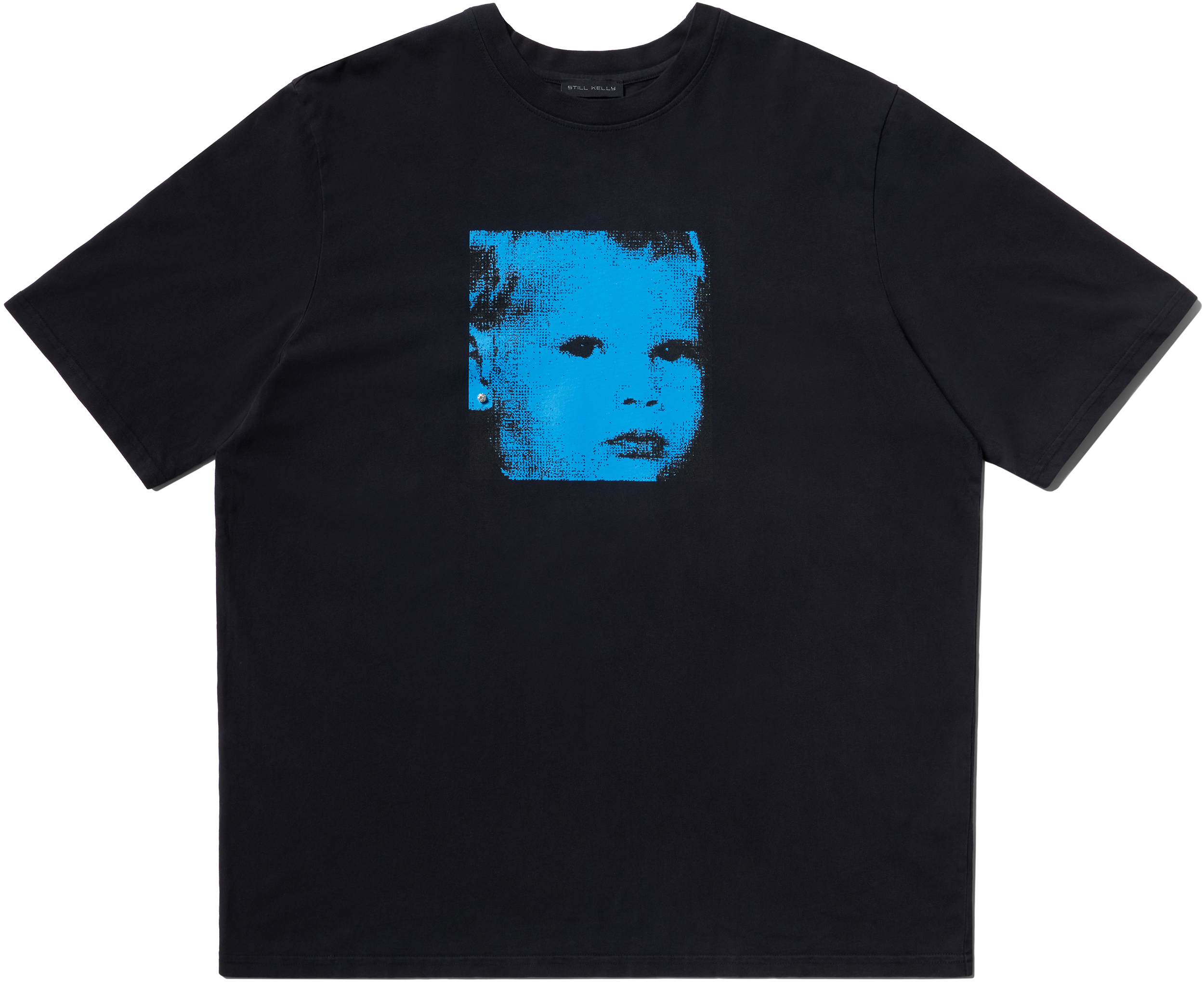 Still Kelly Black Crewneck Baby Face T-shirt In Black+baby Face Prin