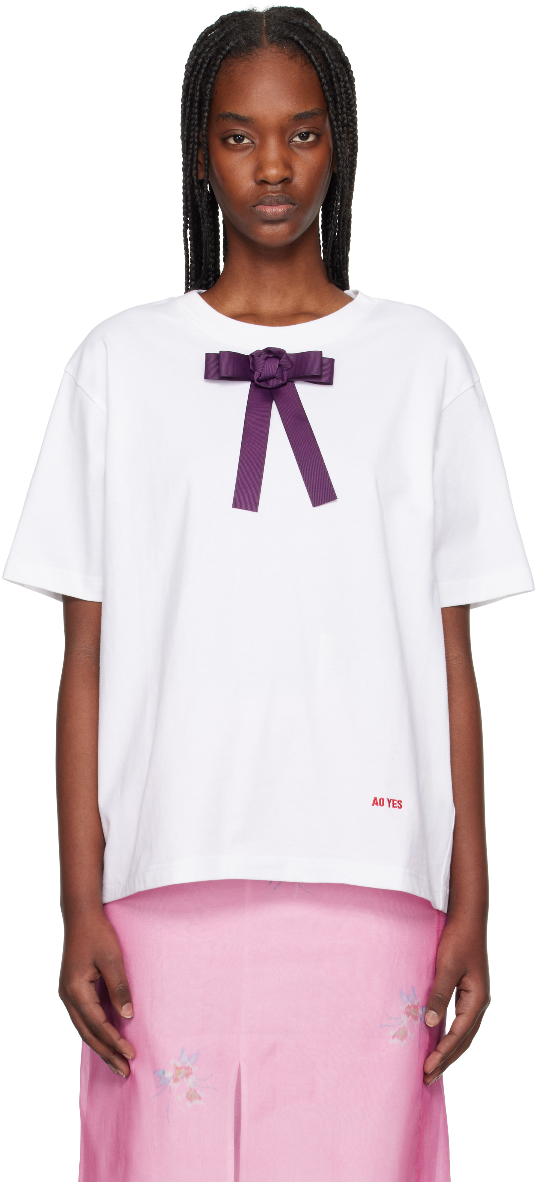 White Pankou Ribbon Tie T-Shirt