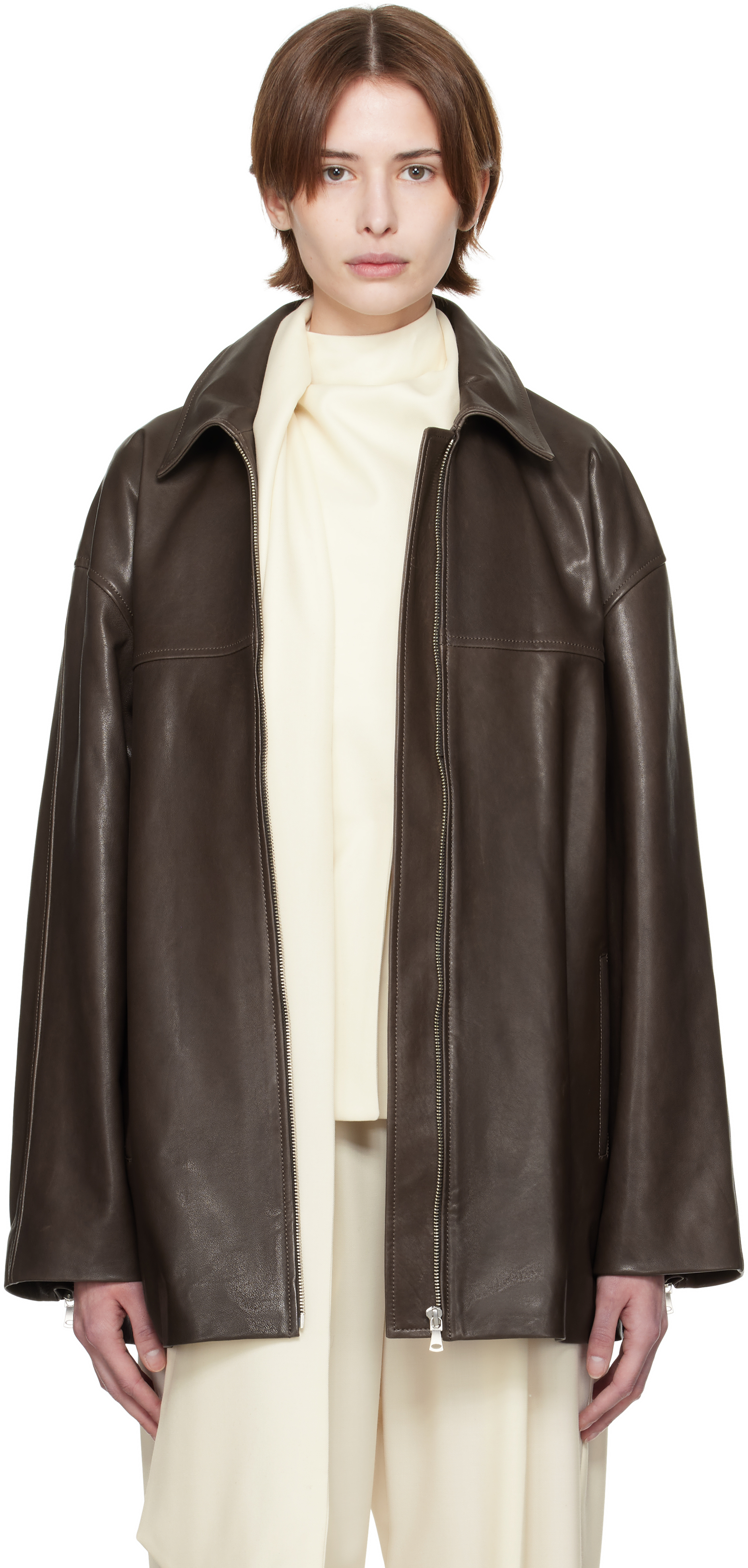 Brown Layne Sleek Leather Jacket