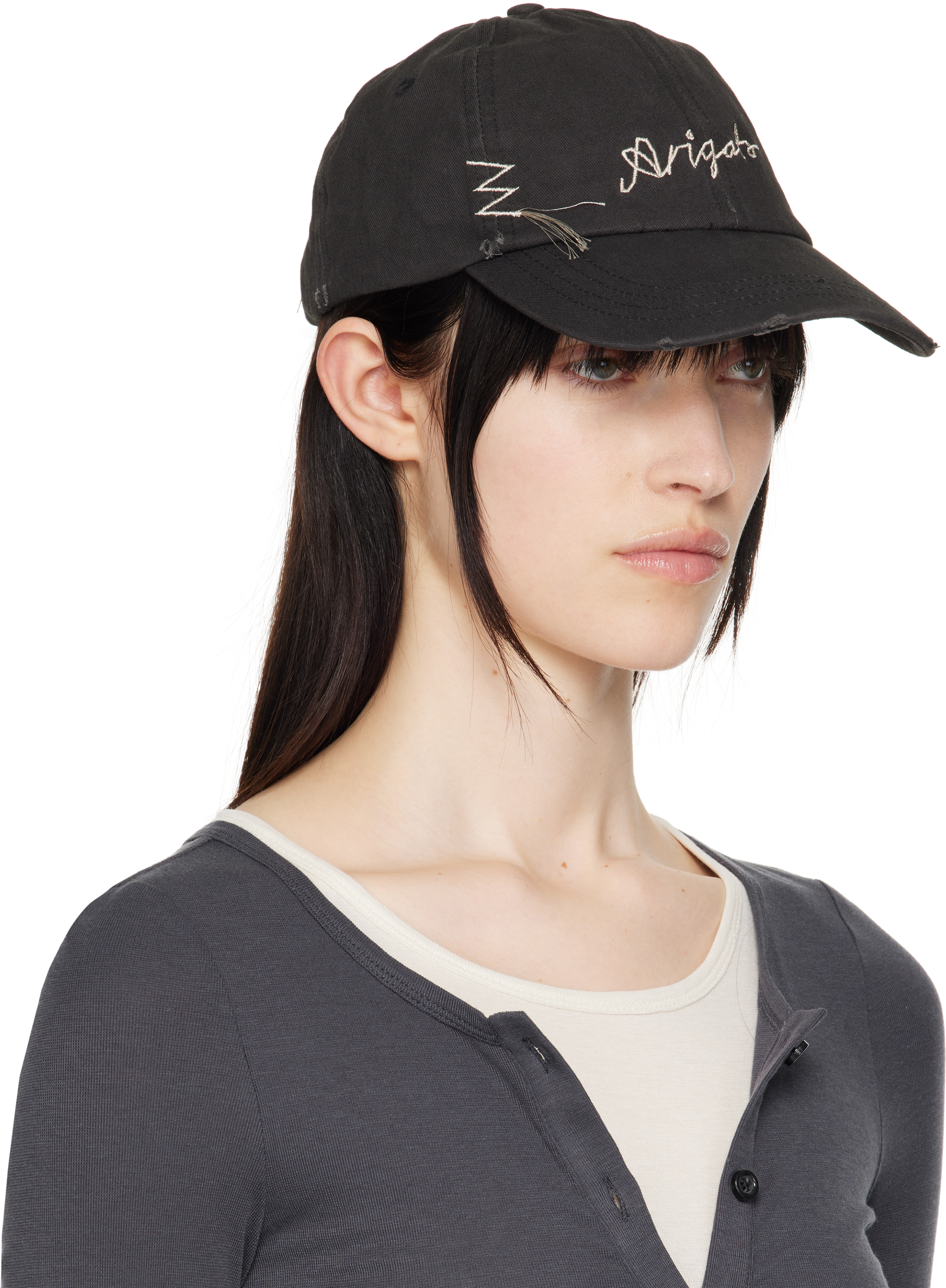 Axel Arigato Black Seam Distressed Cap In Black