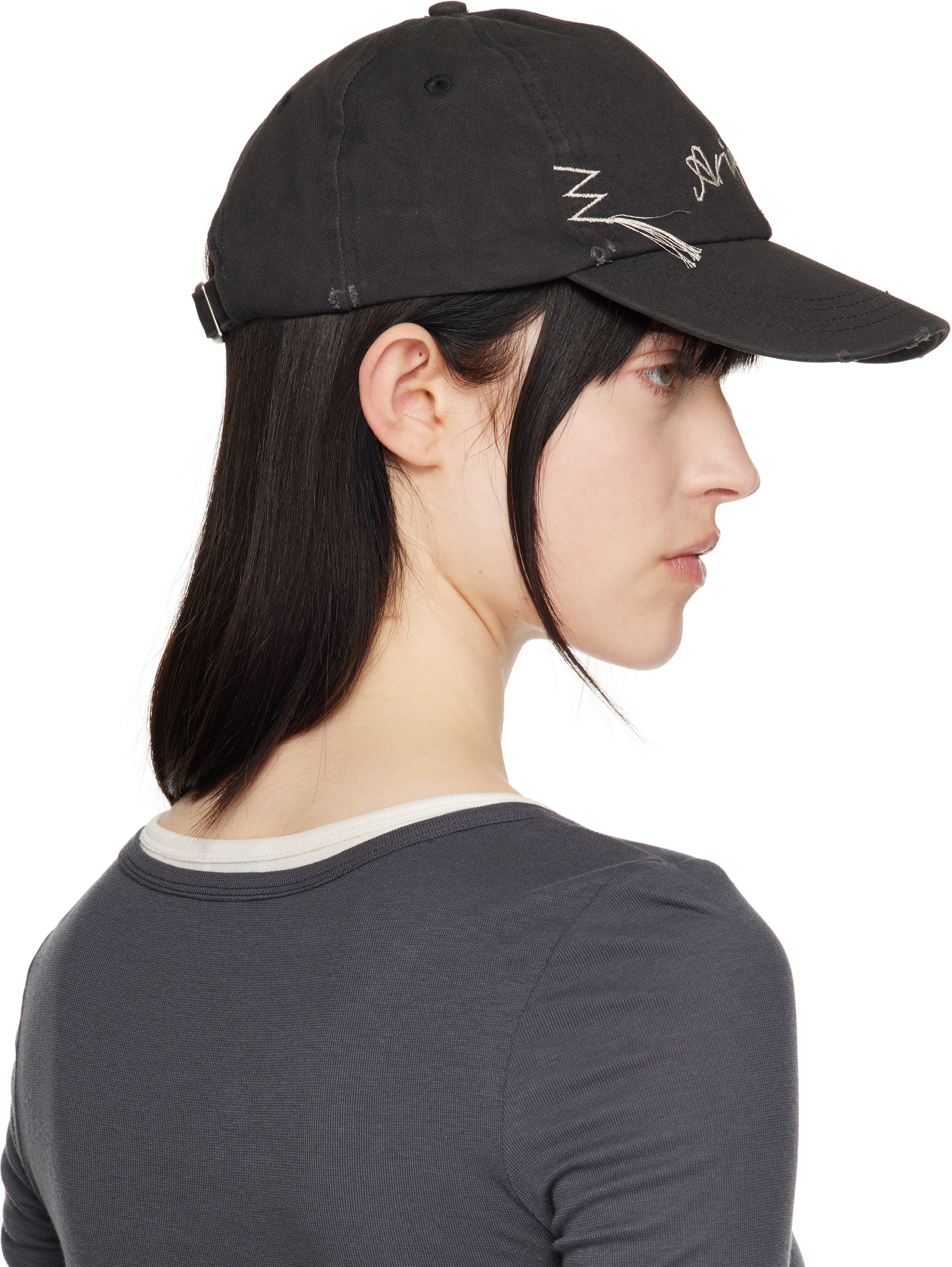Axel Arigato Black Seam Distressed Cap In Black
