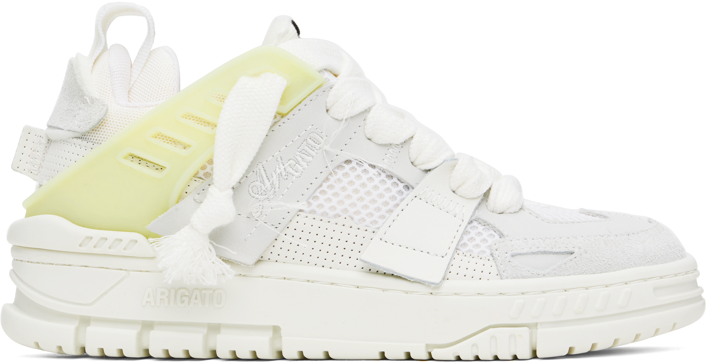 White 
Gray Area Patchwork Sneakers