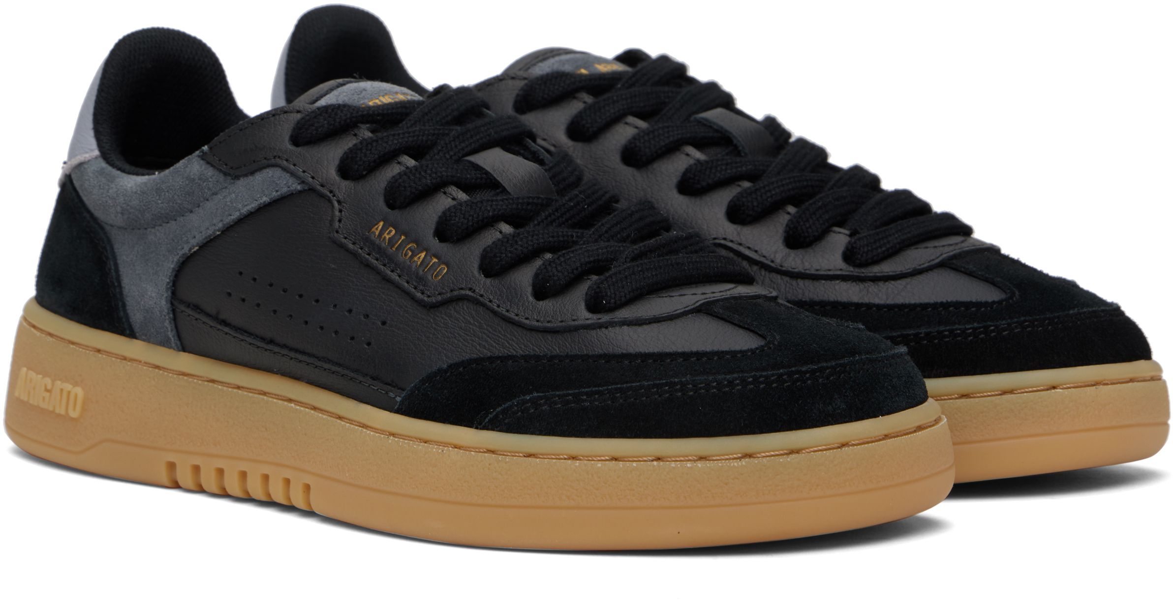 Axel Arigato Dice T-toe Panelled Leather Sneakers In Black/gum