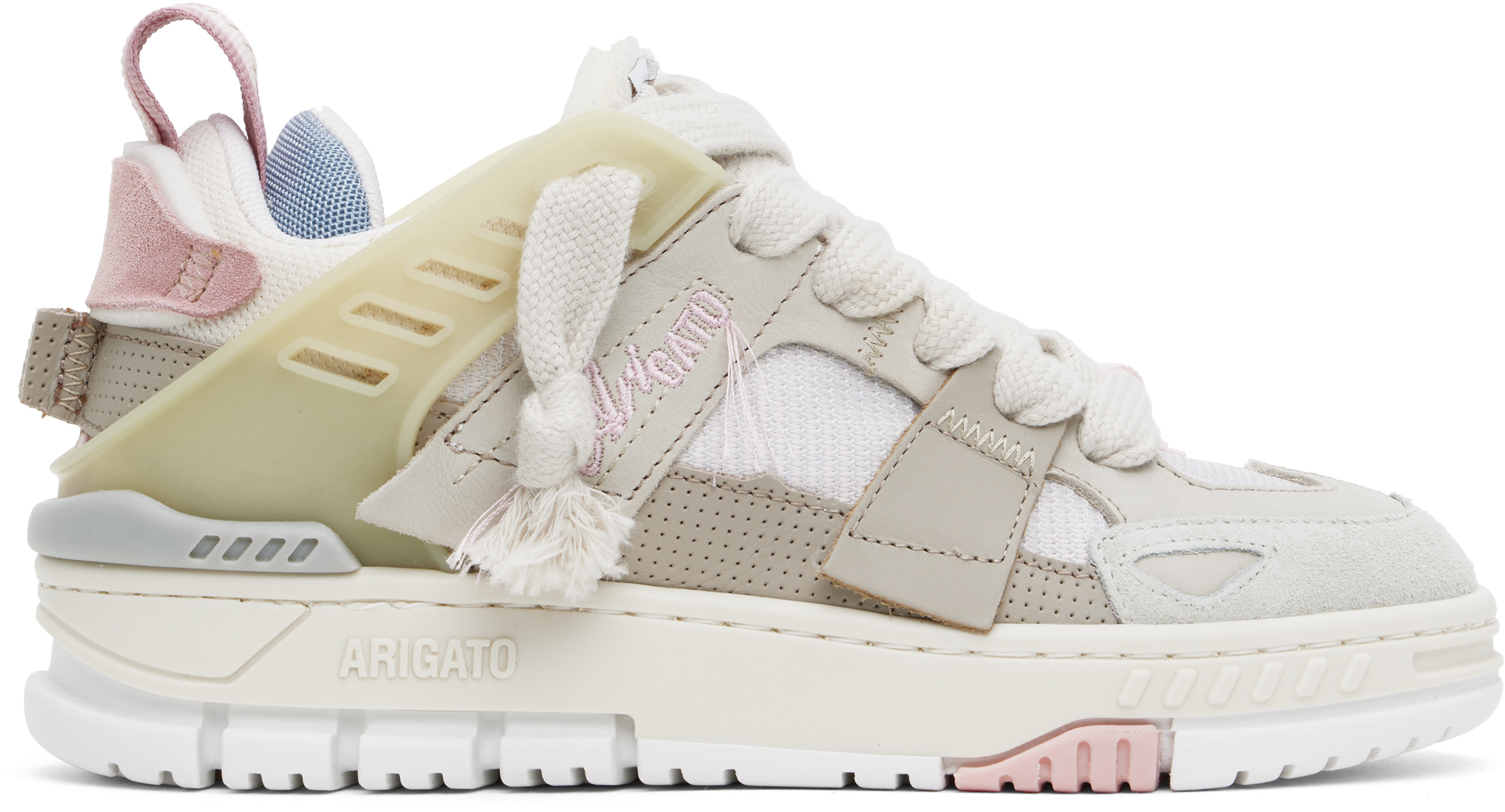 Beige 
Pink Area Patchwork Sneakers