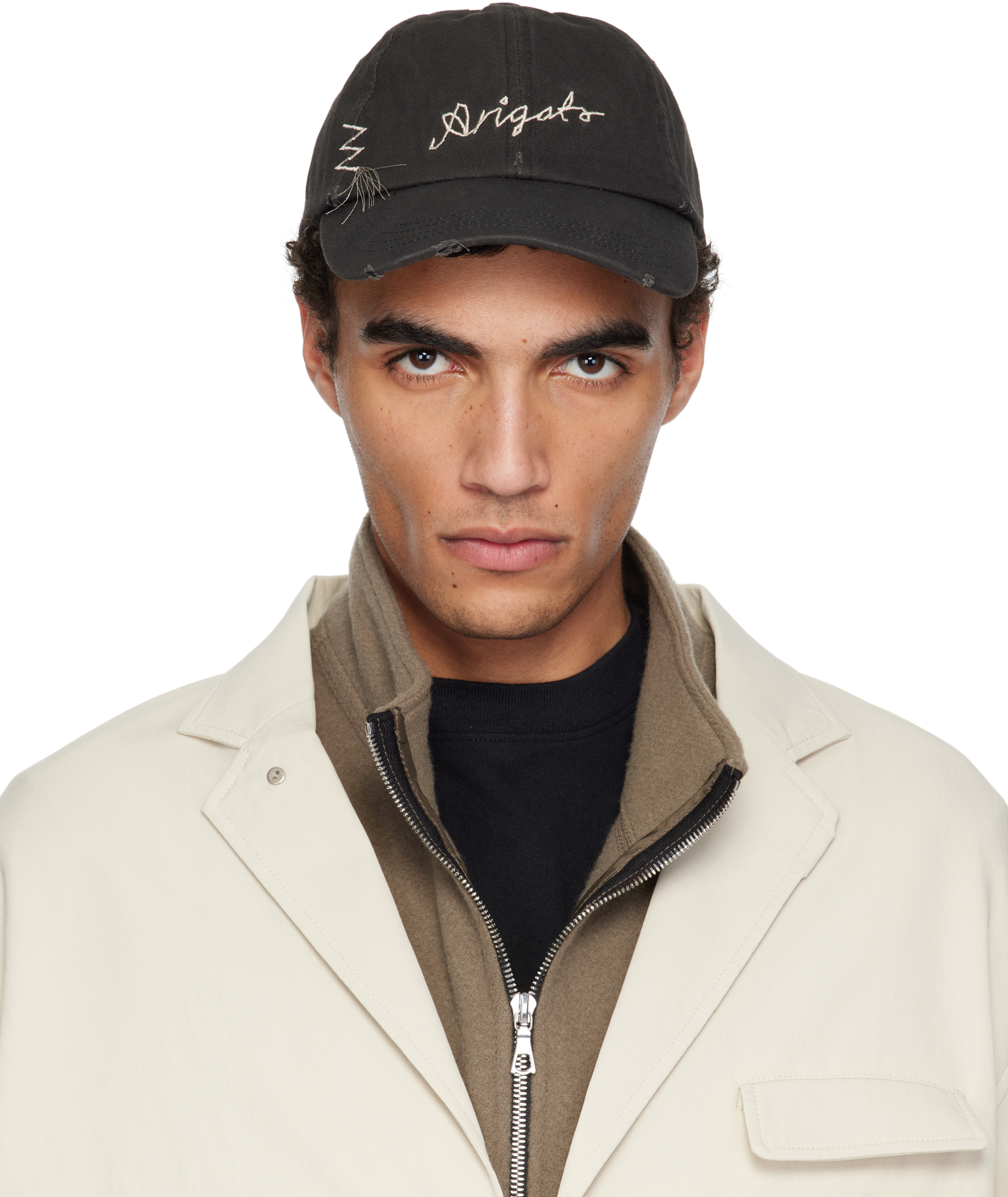 Axel Arigato Black Seam Distressed Cap In Black