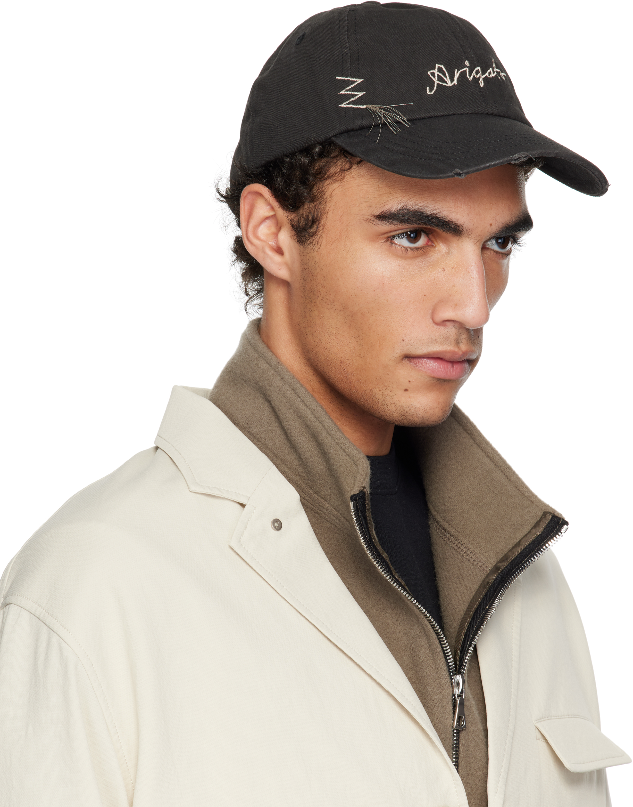 Axel Arigato Black Seam Distressed Cap In Black