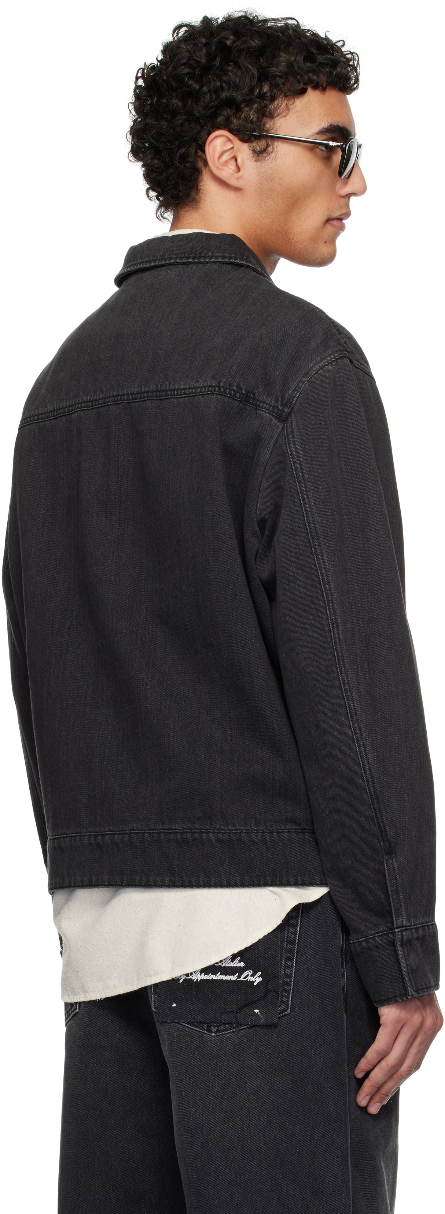 Axel Arigato Black Thread Denim Jacket In Black